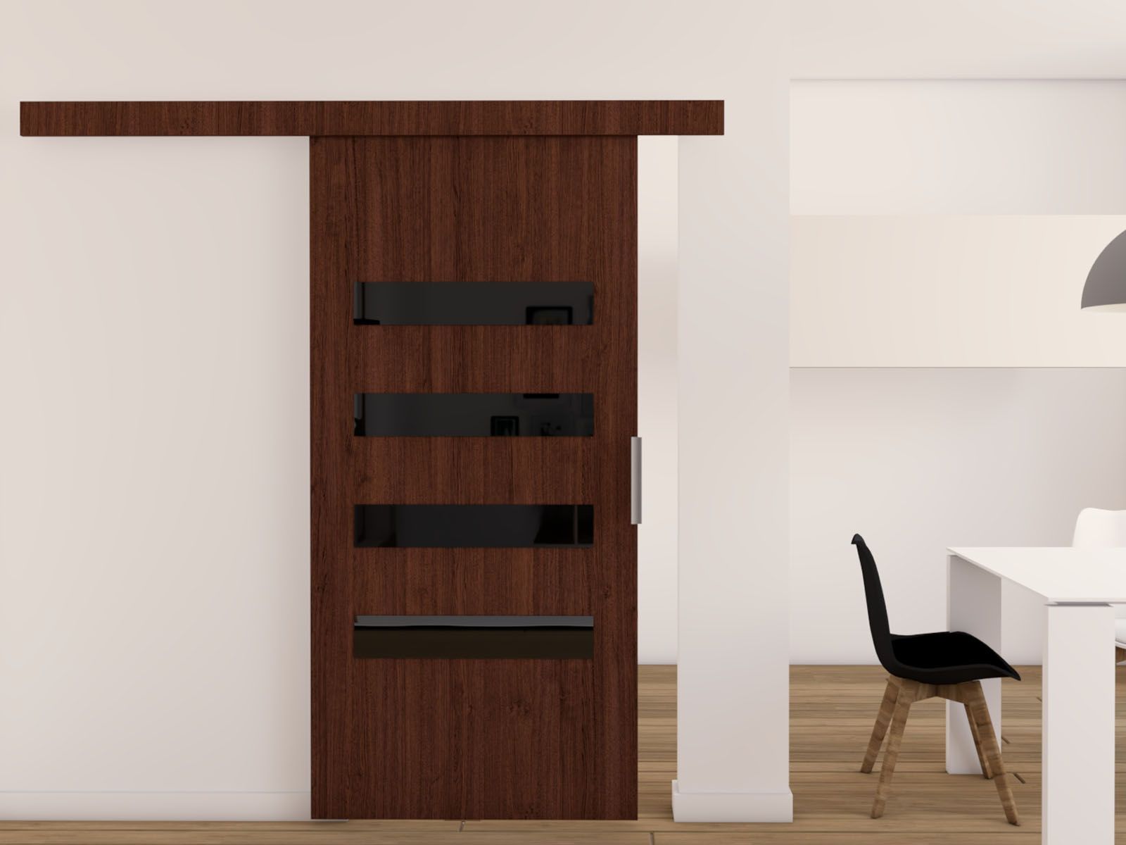 Porte coulissante CLAUDINE 96 cm wengué