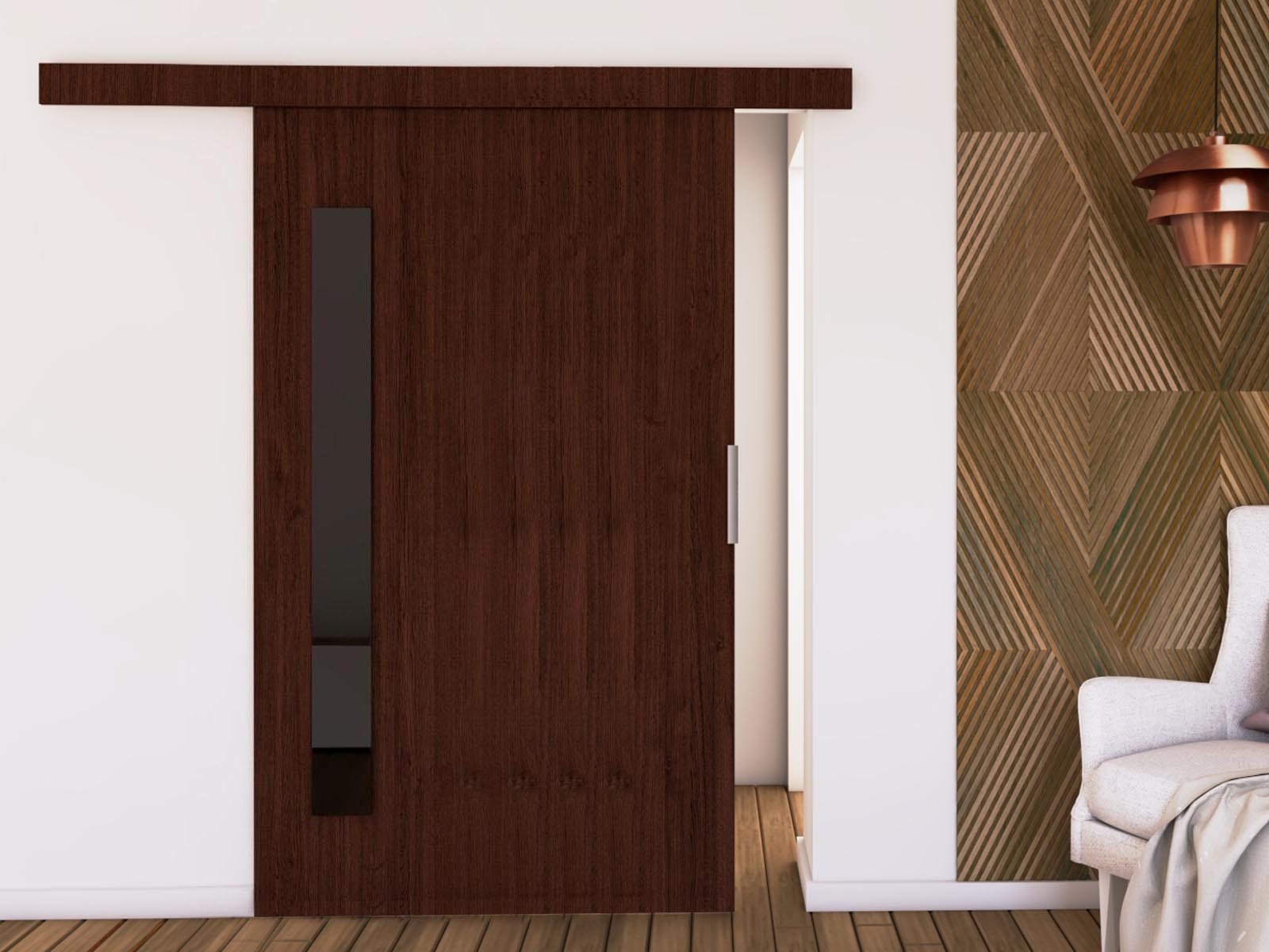 Porte coulissante CLUNOA 106 cm wengué