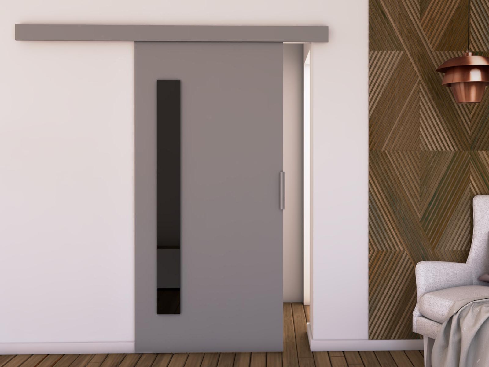 Porte coulissante CLUNOA 86 cm gris