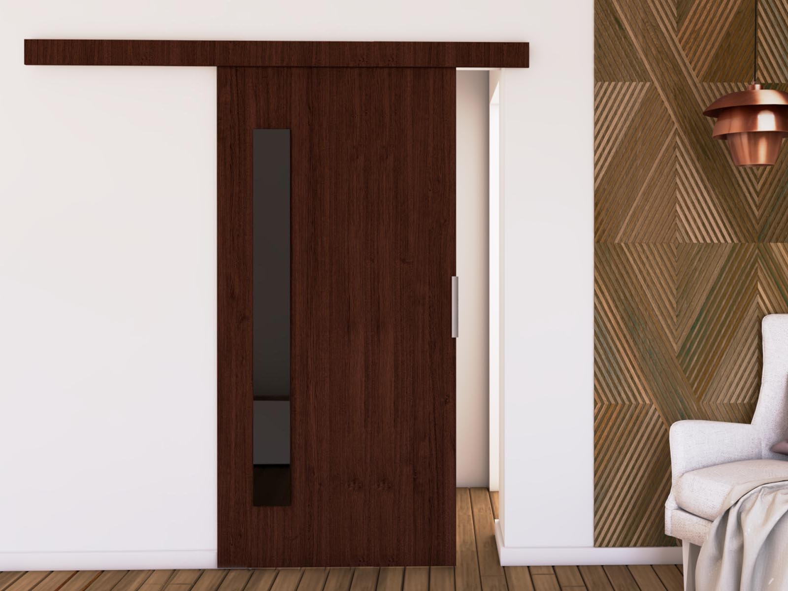 Porte coulissante CLUNOA 86 cm wengué