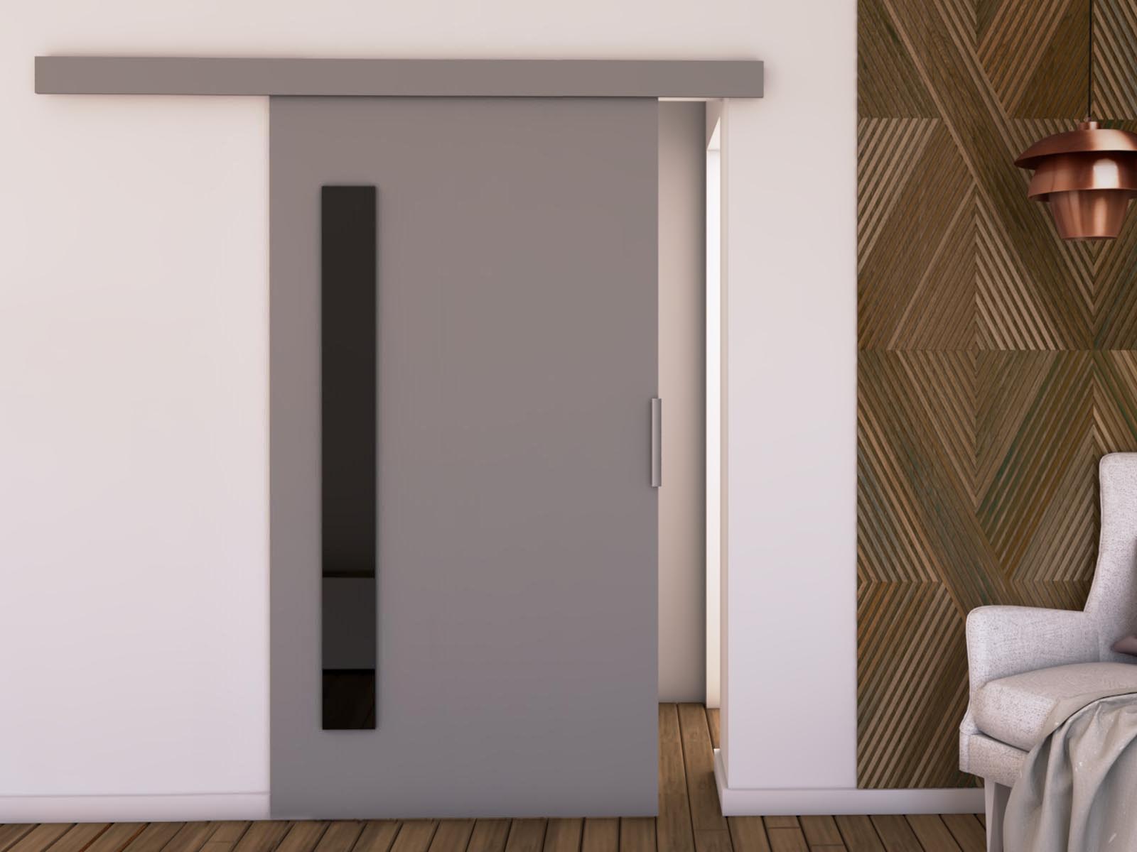 Porte coulissante CLUNOA 96 cm gris