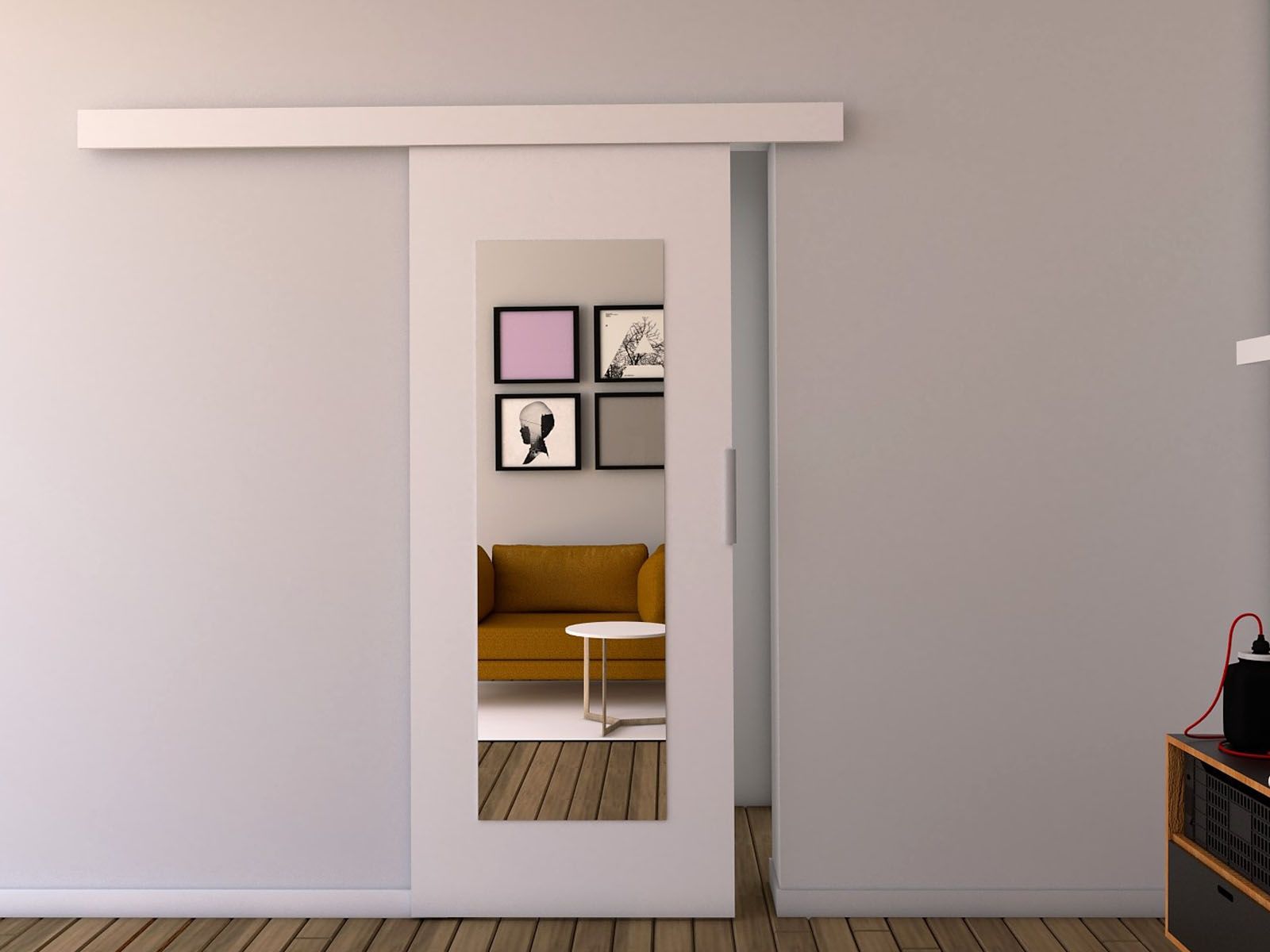 Porte coulissante CLAUDETTE 106 cm blanc