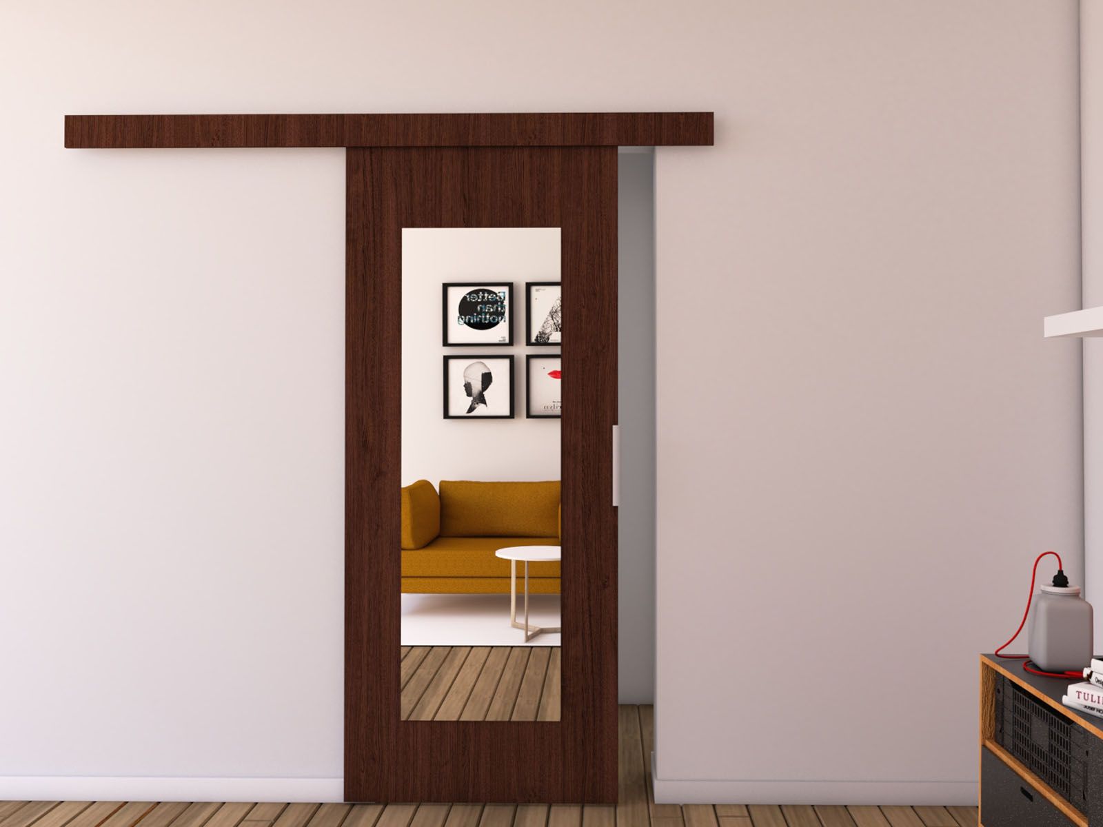 Porte coulissante CLAUDETTE 106 cm wengué