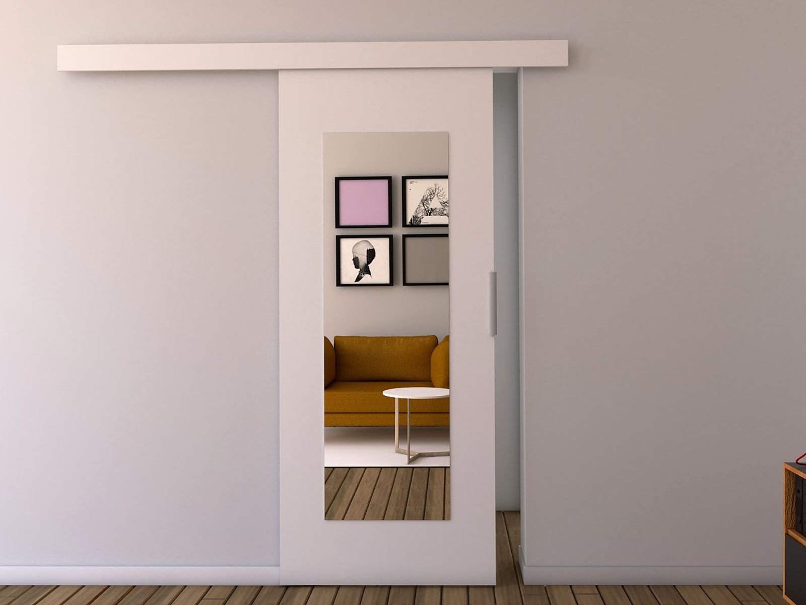 Porte coulissante CLAUDETTE 76 cm blanc