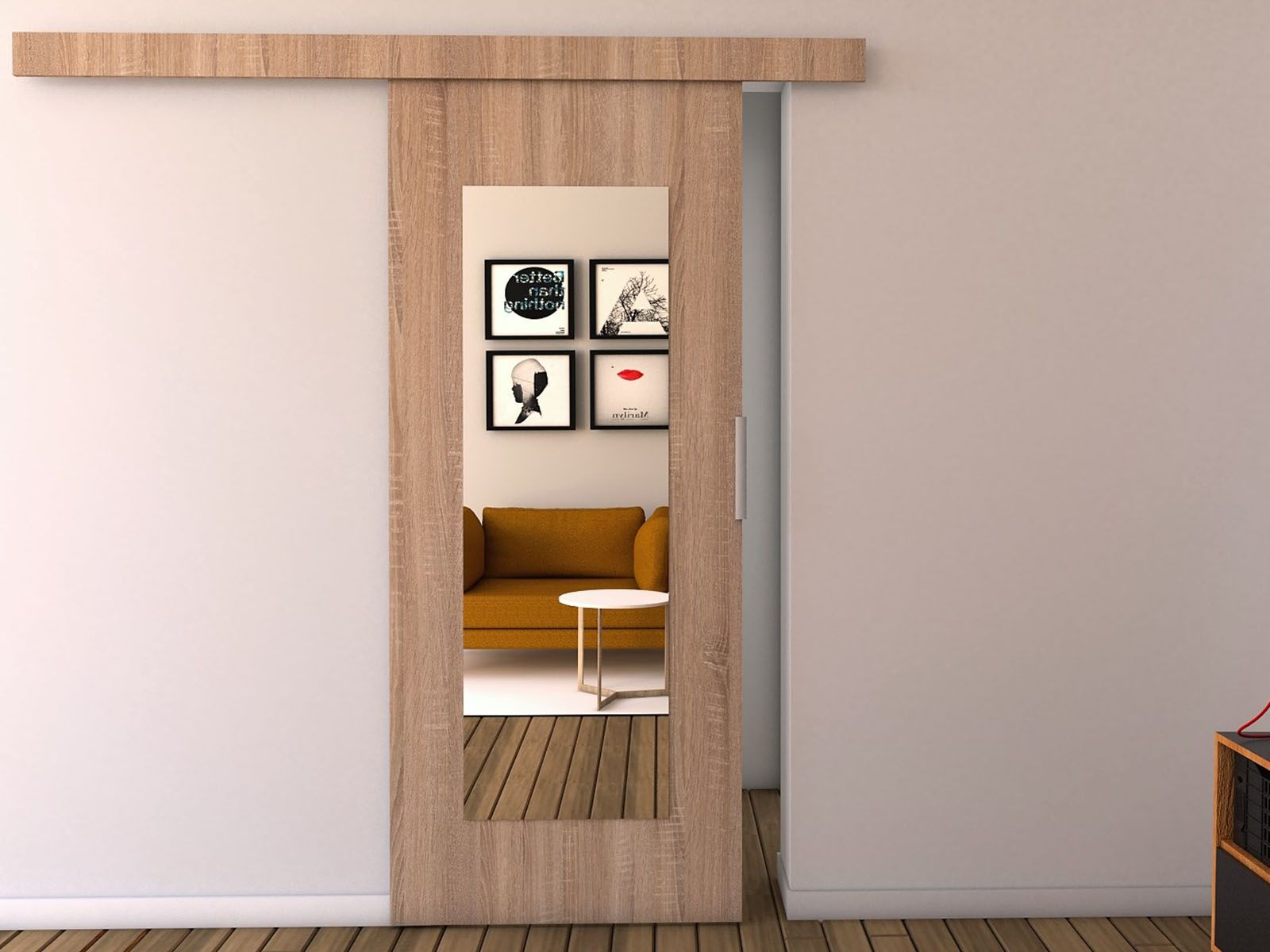 Porte coulissante CLAUDETTE 76 cm sonoma