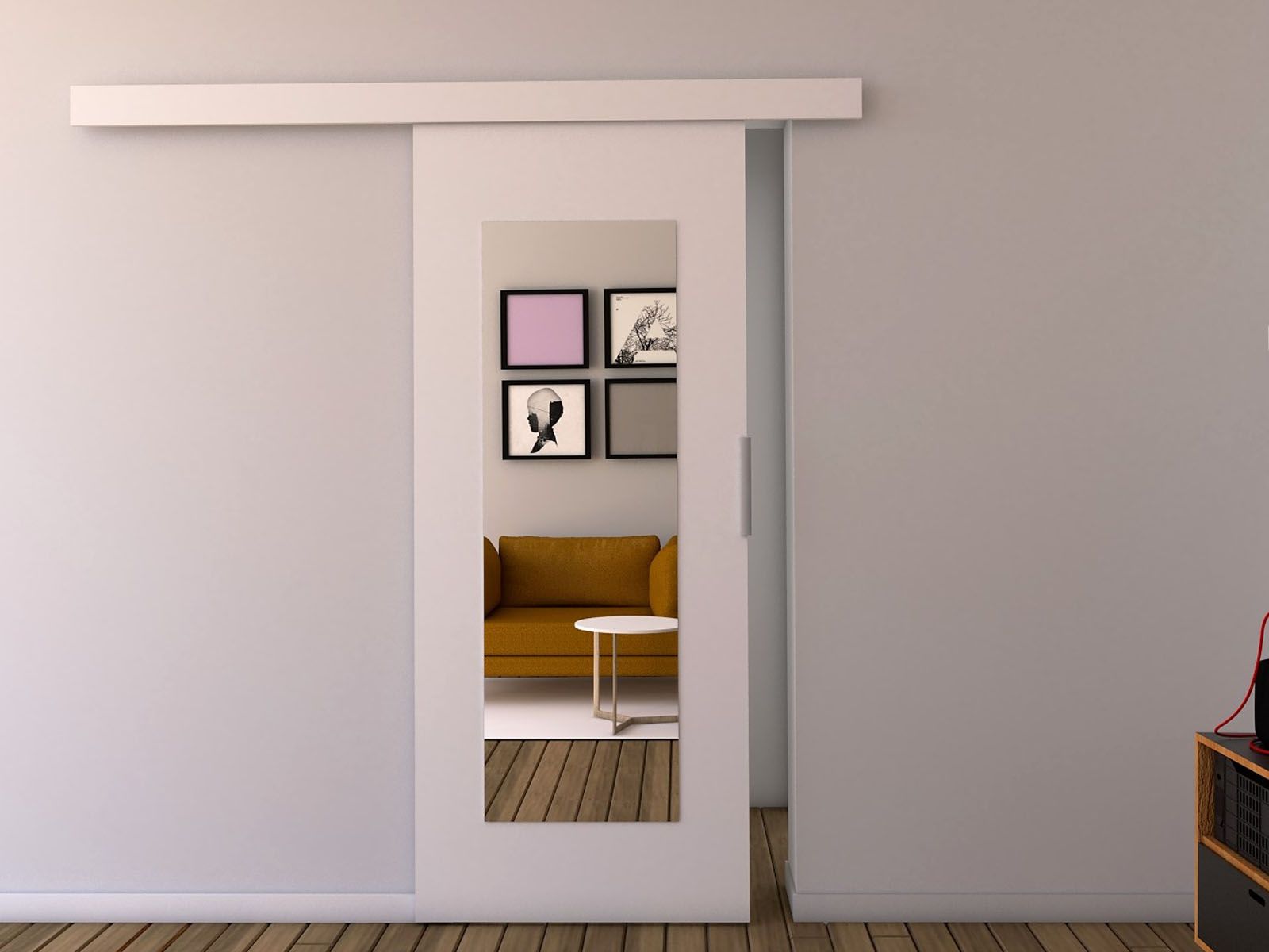 Porte coulissante CLAUDETTE 86 cm blanc