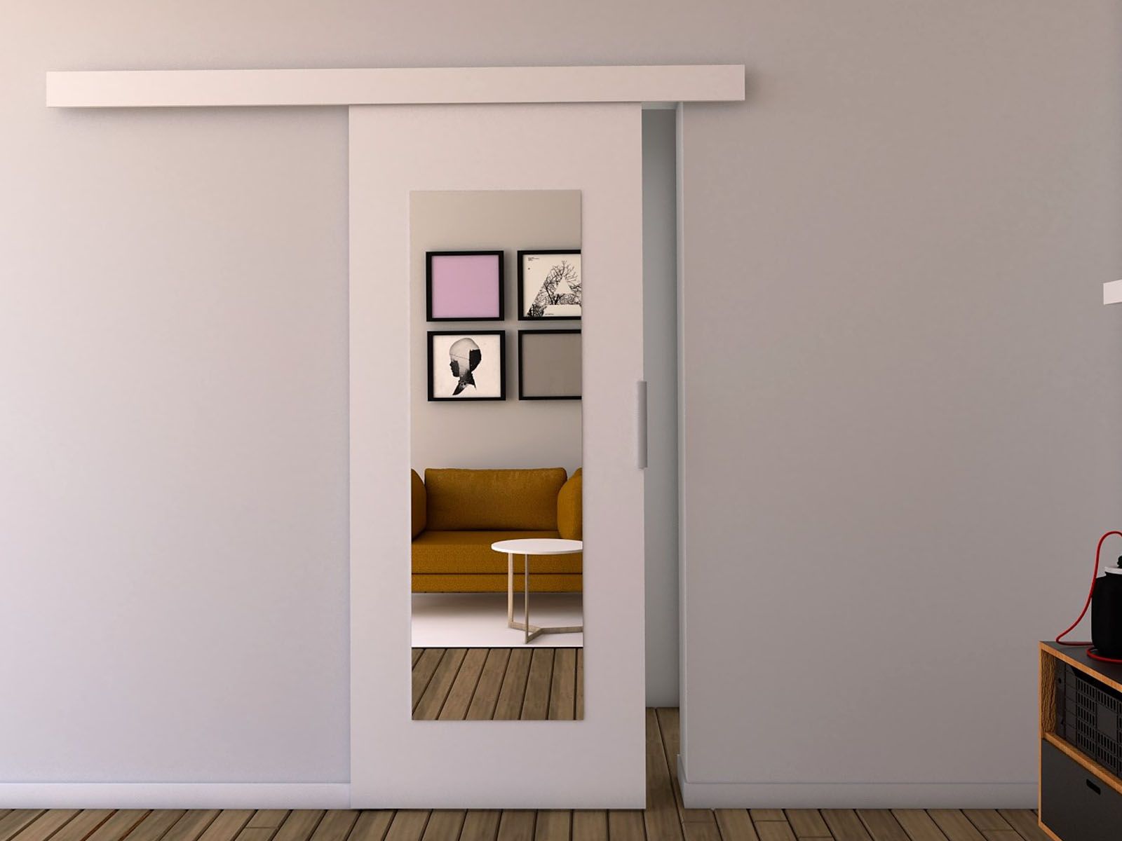 Porte coulissante CLAUDETTE 96 cm blanc