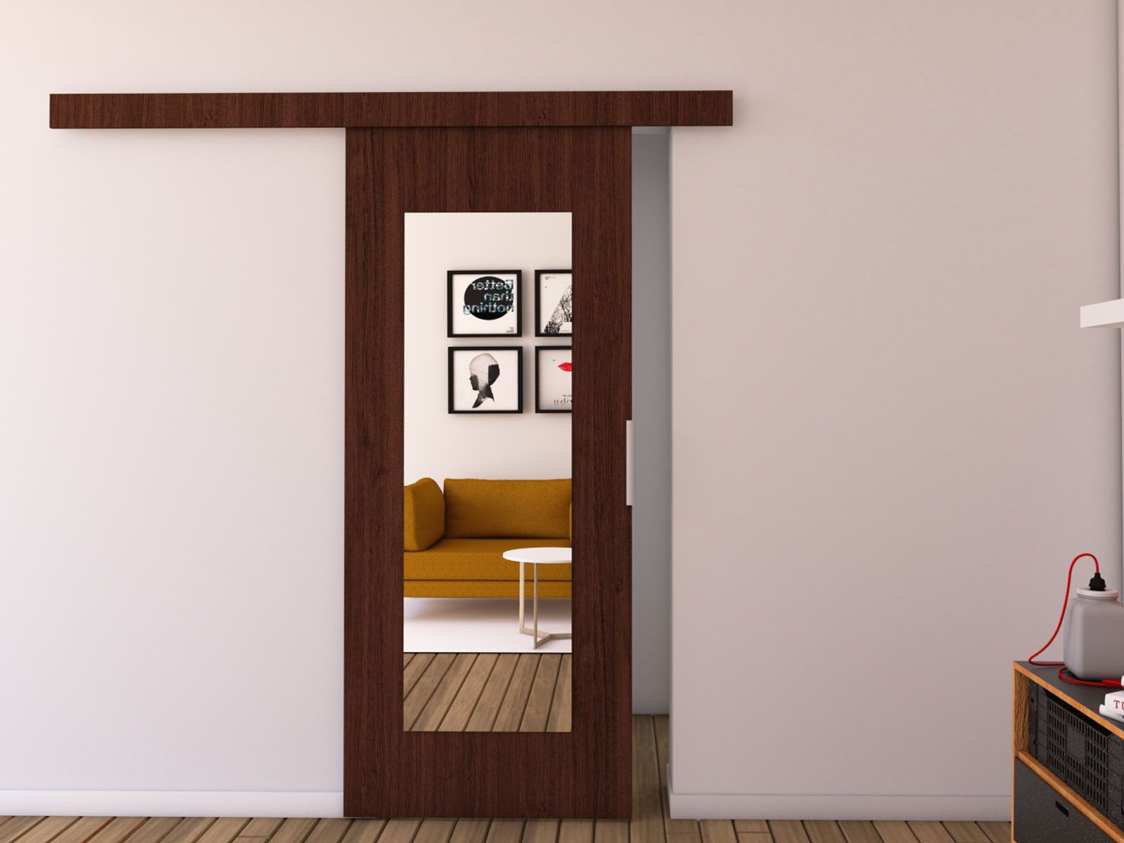 Porte coulissante CLAUDETTE 96 cm wengué