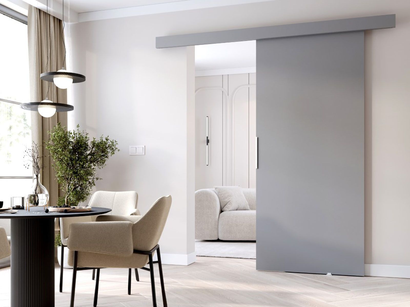 Porte coulissante CLENATO 76 cm gris