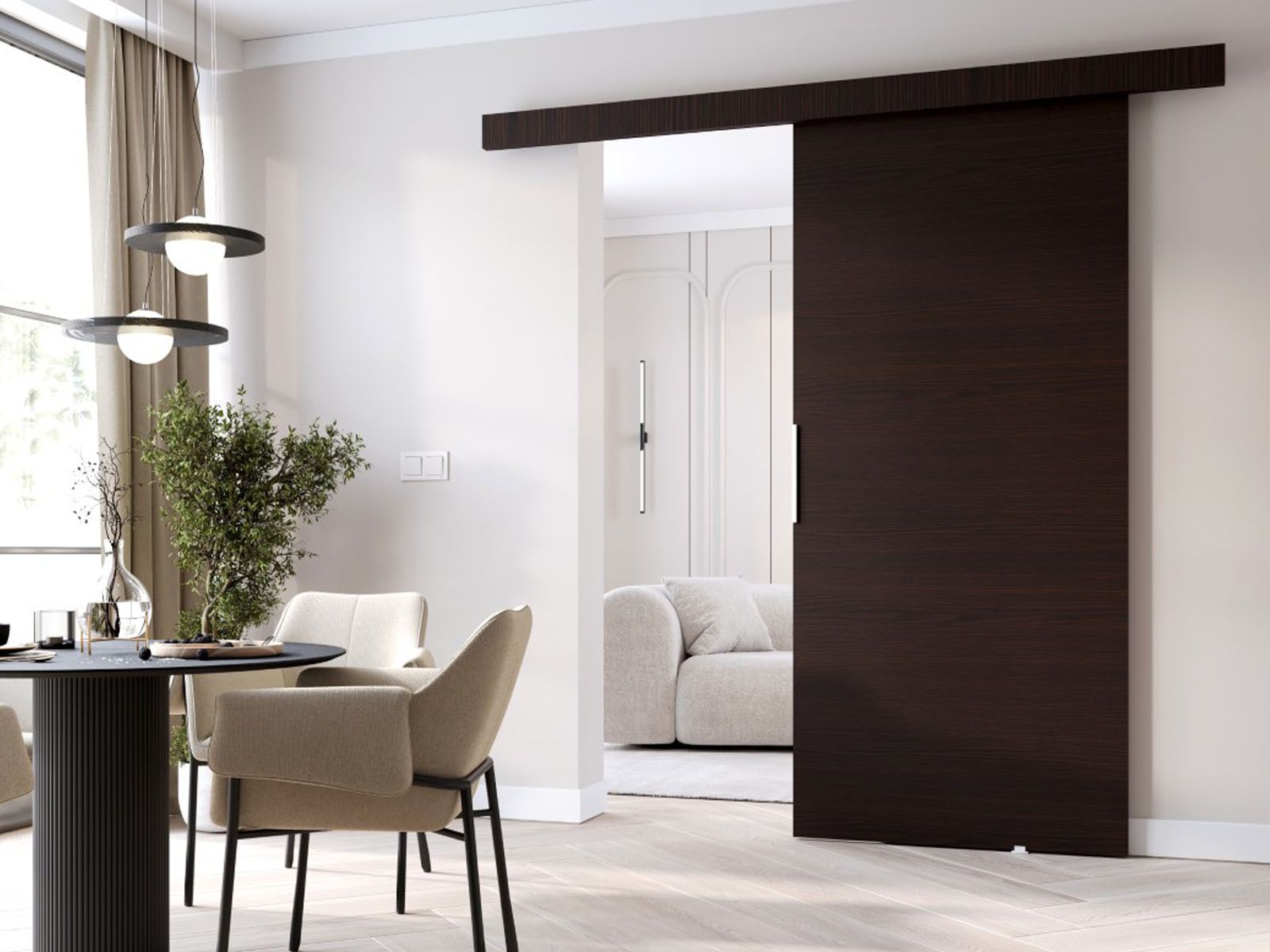 Porte coulissante CLENATO 86 cm wengué