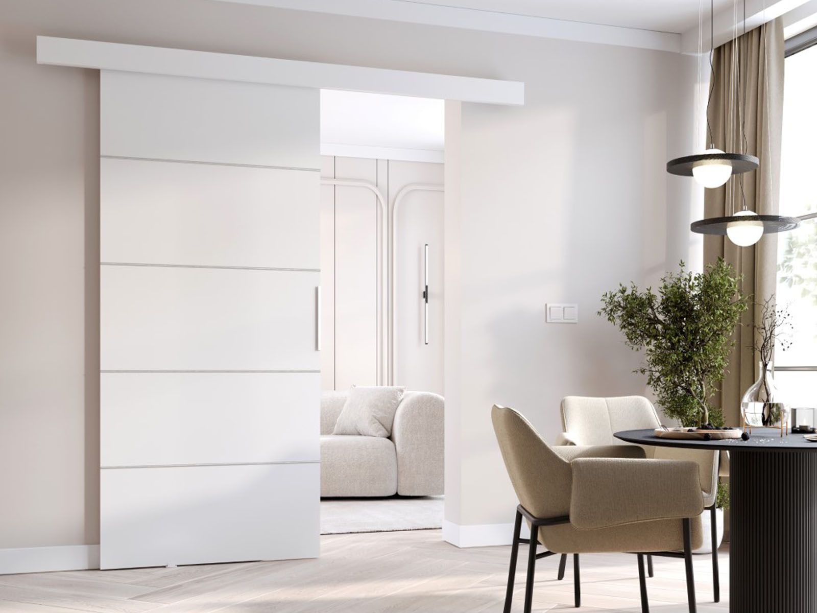 Porte coulissante CLOVIS 96 cm blanc