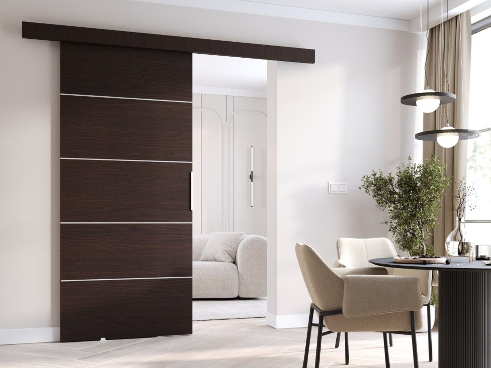 Porte coulissante CLOVIS 106 cm wengué
