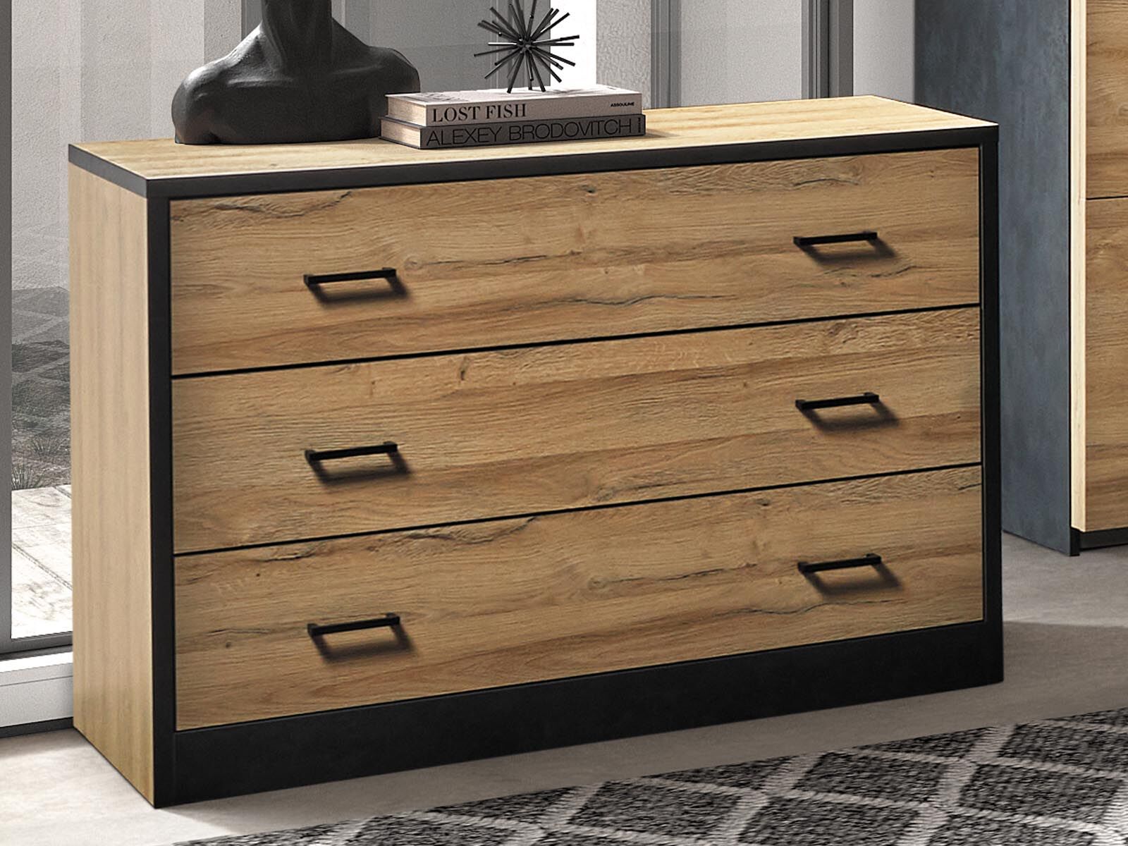 Commode NORI 3 tiroirs chêne français