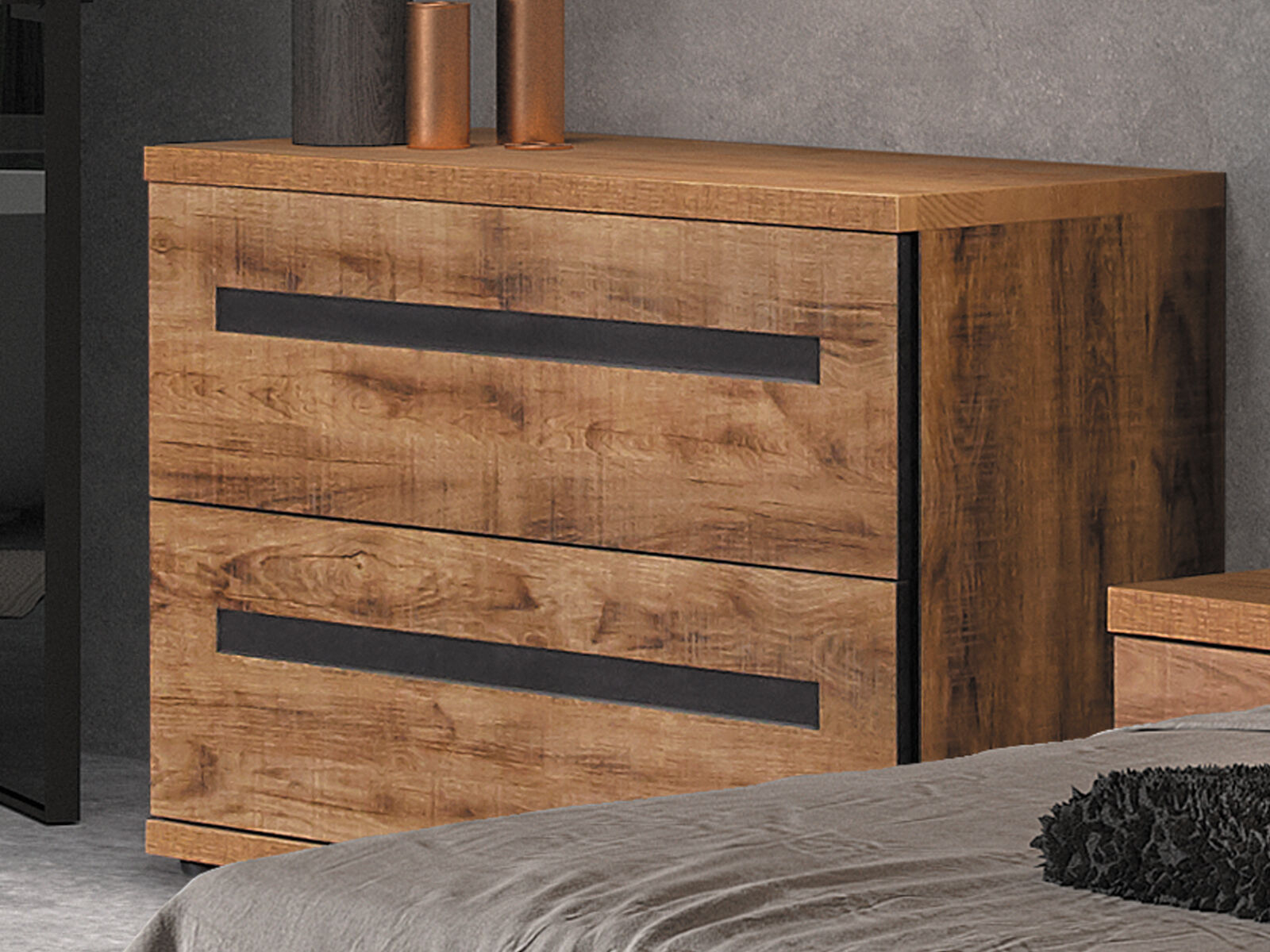 Commode PAULETTE 2 tiroirs bois tropix