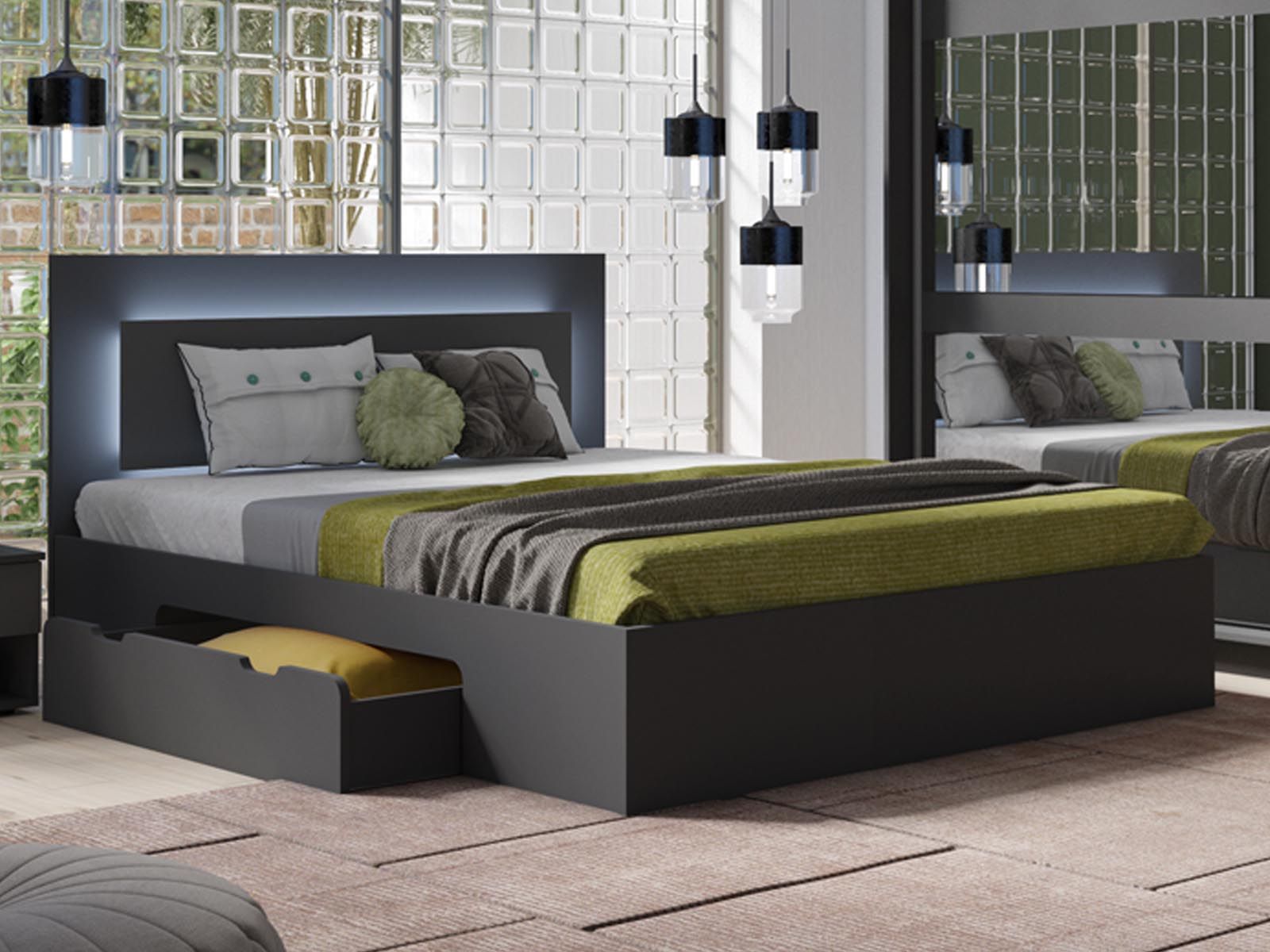 Lit FINOCAS 160x200 cm graphite