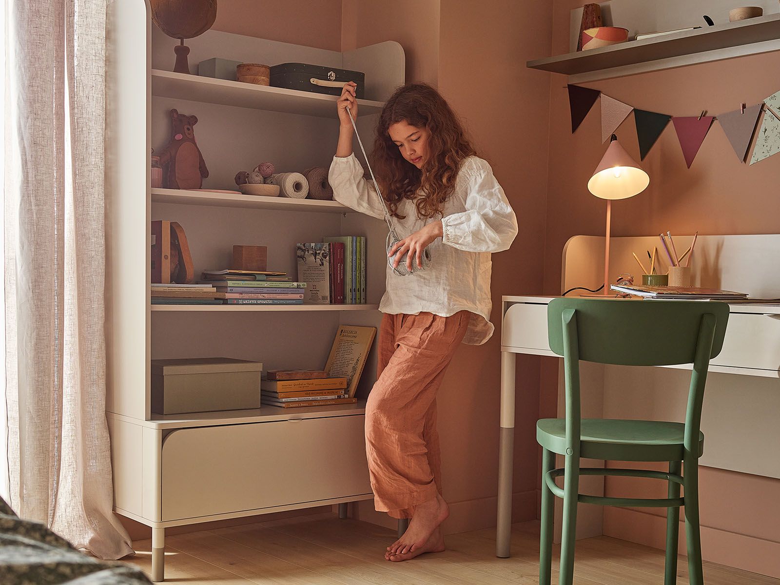 Bibliothèque HARMEL 1 tiroir cachemire