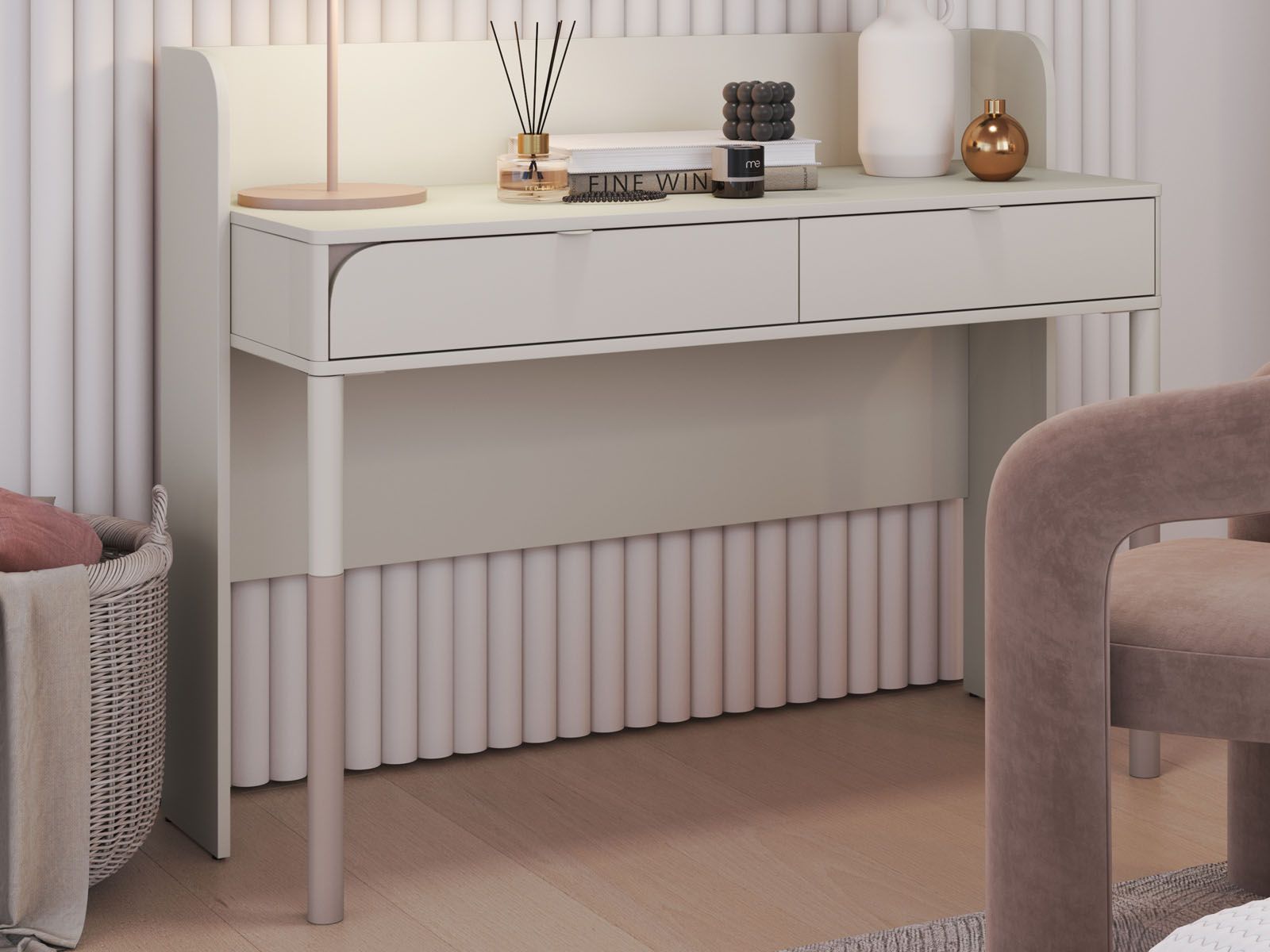 Bureau HARMEL 2 tiroirs cachemire