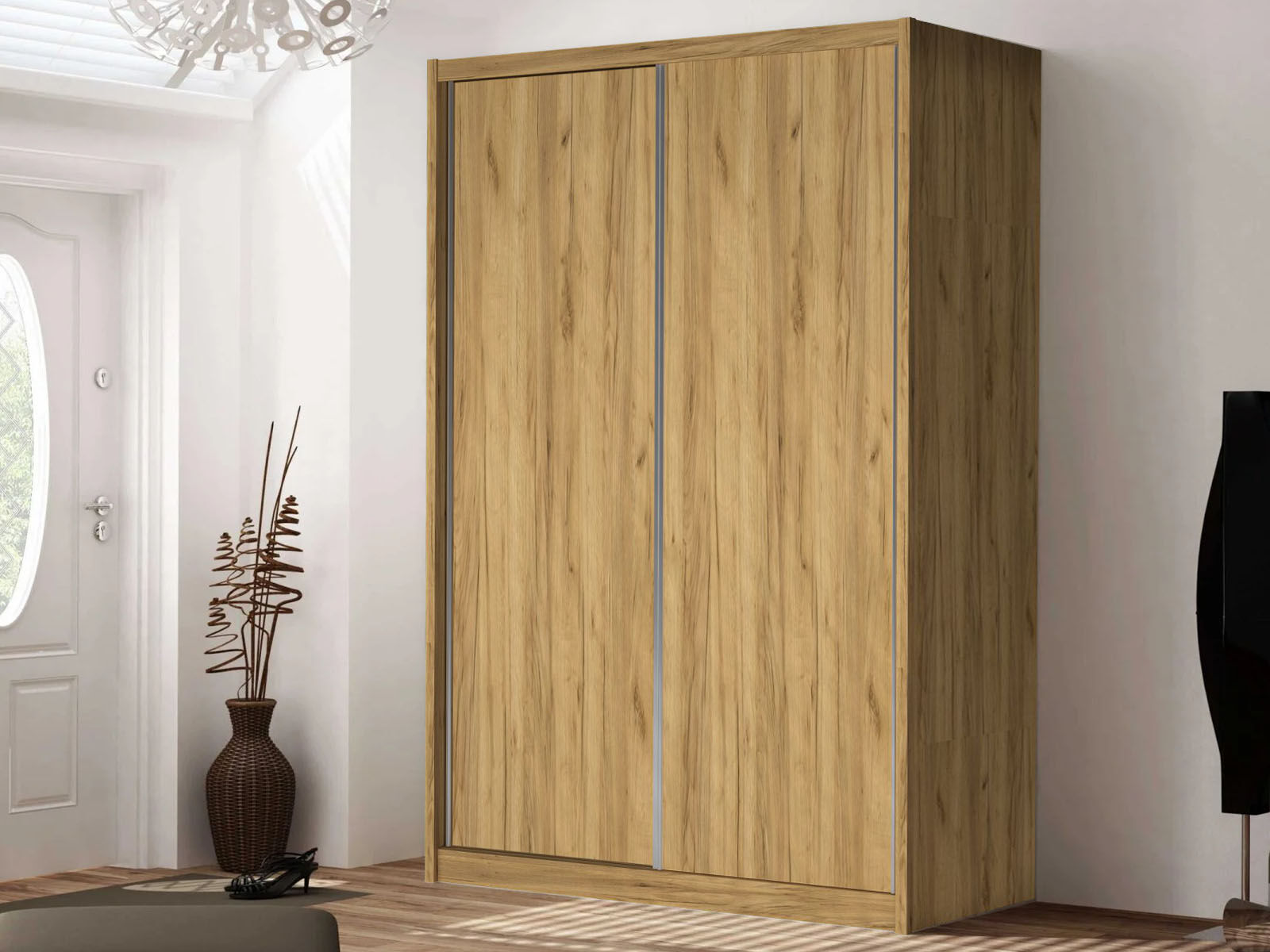 Armoire KARL 2 portes coulissantes chêne doré