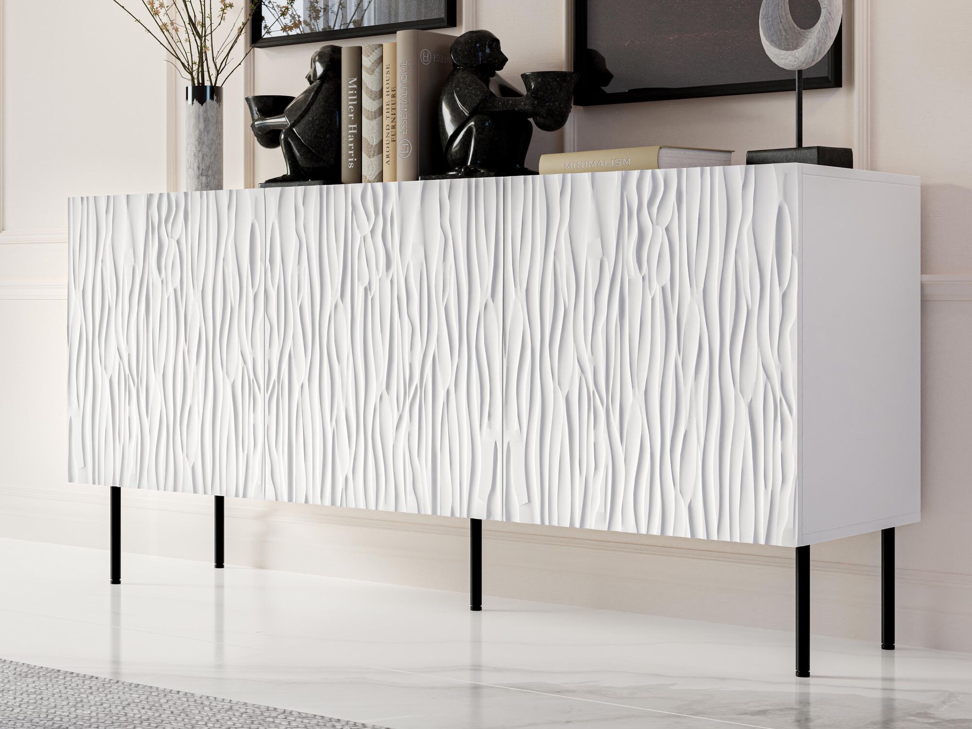 Buffet/bahut JUNATO 3 portes blanc