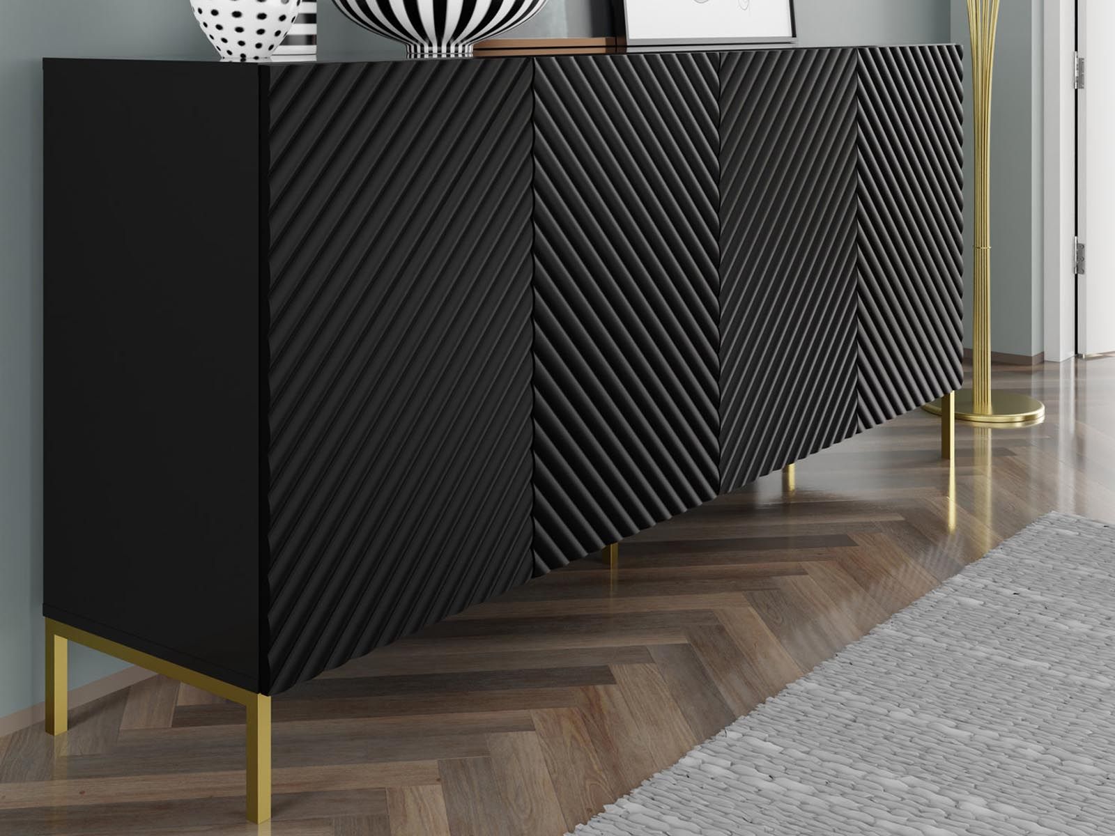 Buffet/bahut SURAFU 4 portes noir