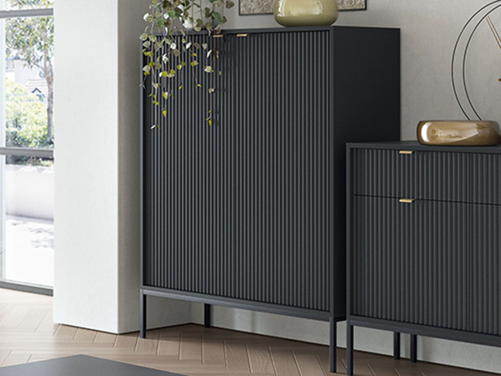 Commode NORYA 2 portes noir