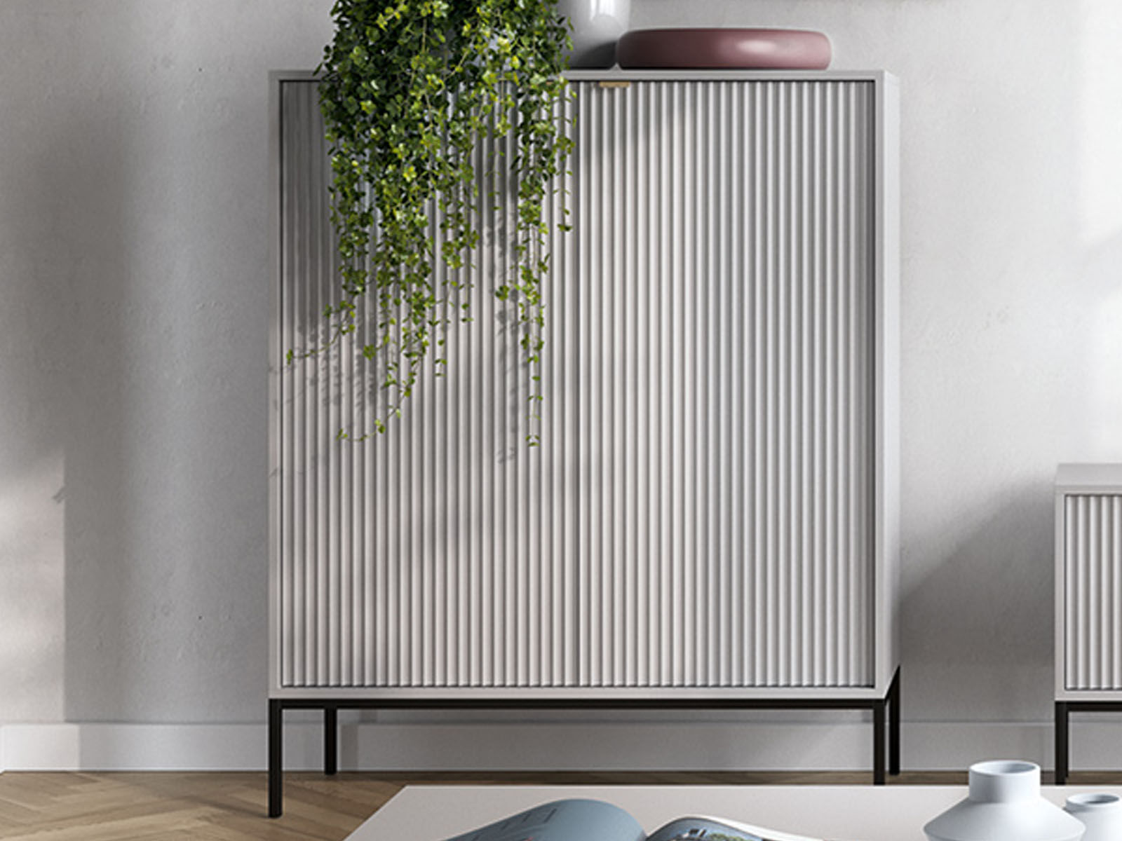 Commode NORYA 2 portes gris