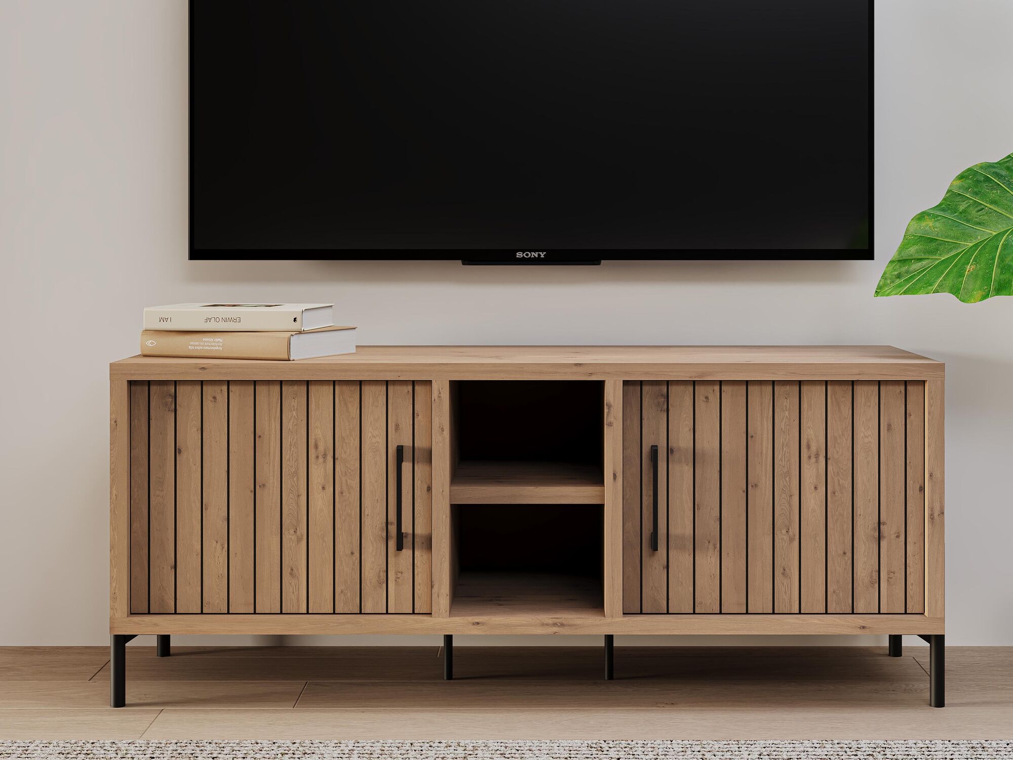 Meuble tv-hifi MOSCATO 2 portes chêne millenium