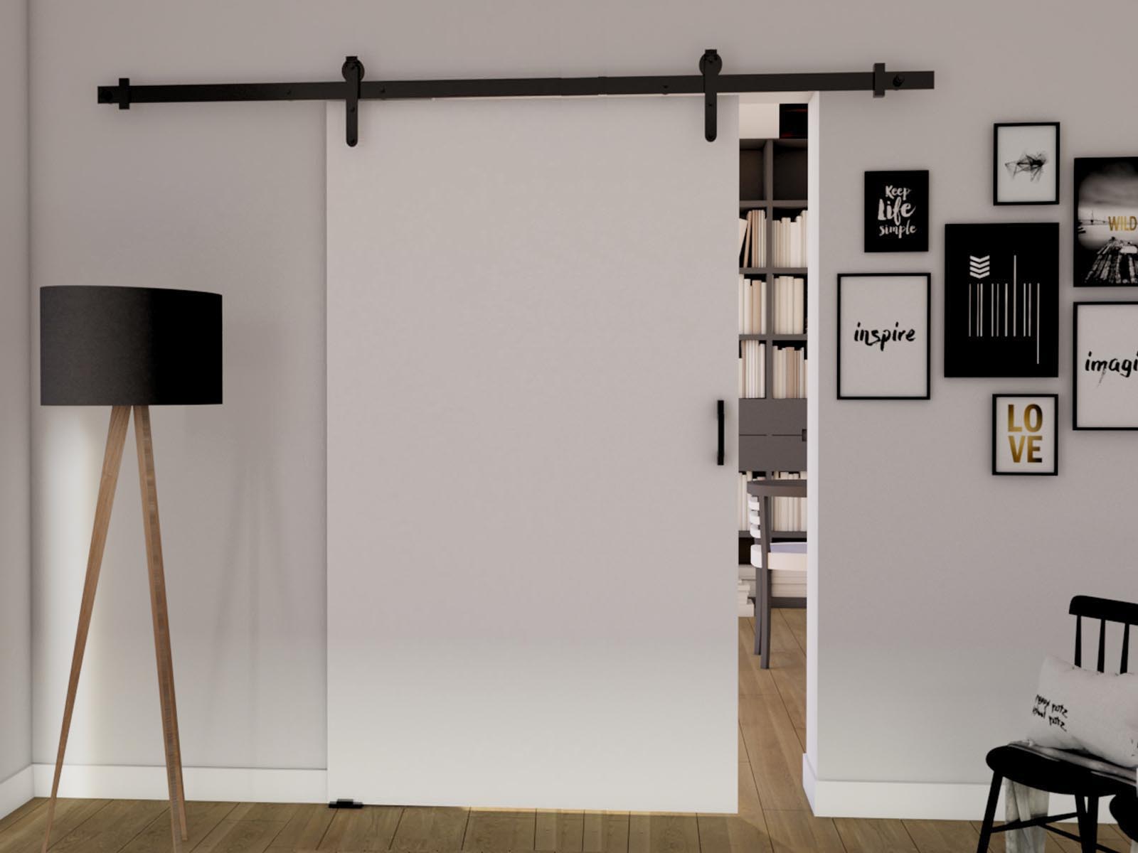 Porte coulissante LIFTAKO 96 cm blanc