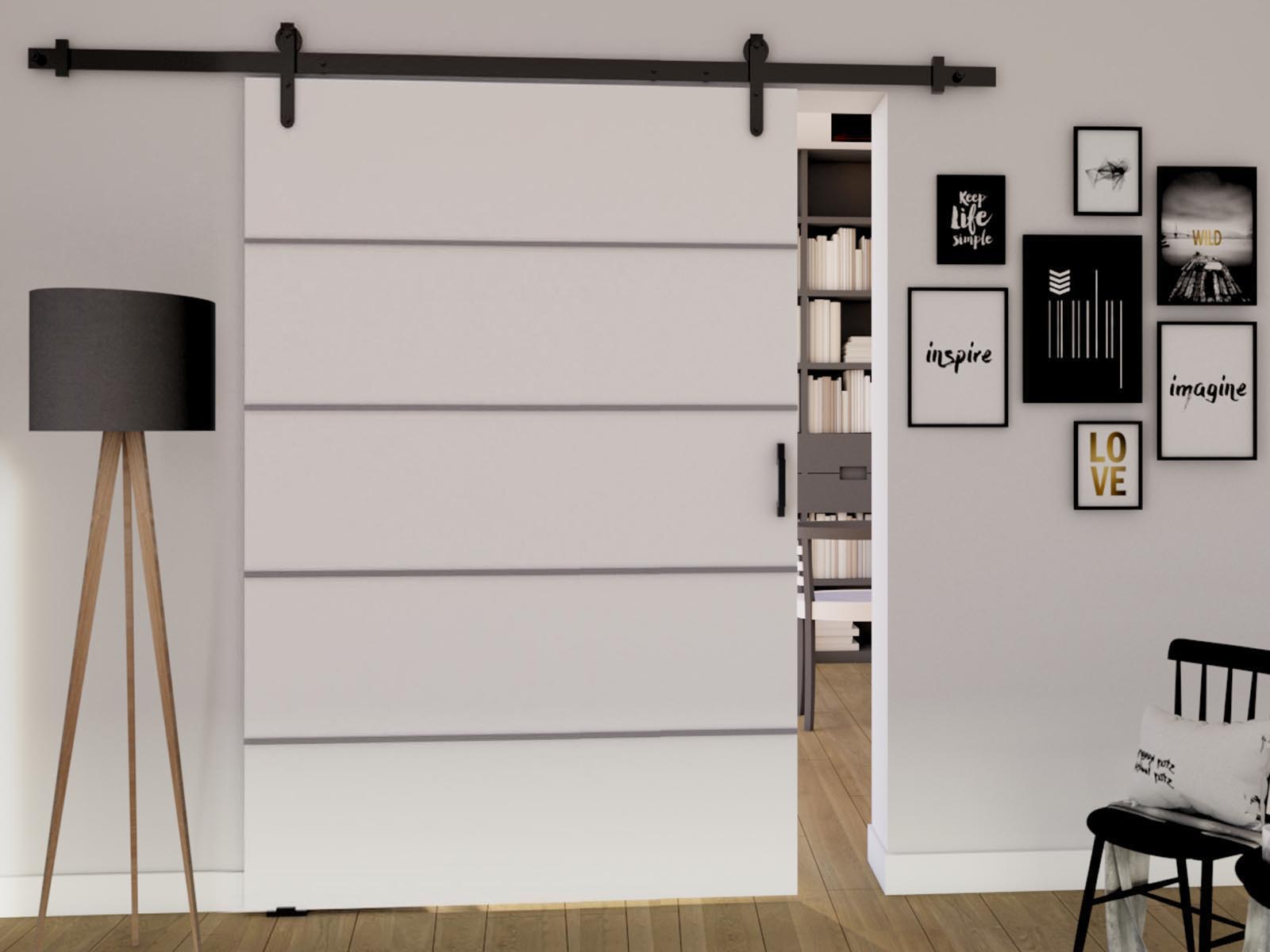 Porte coulissante LIVOURNE 106 cm blanc