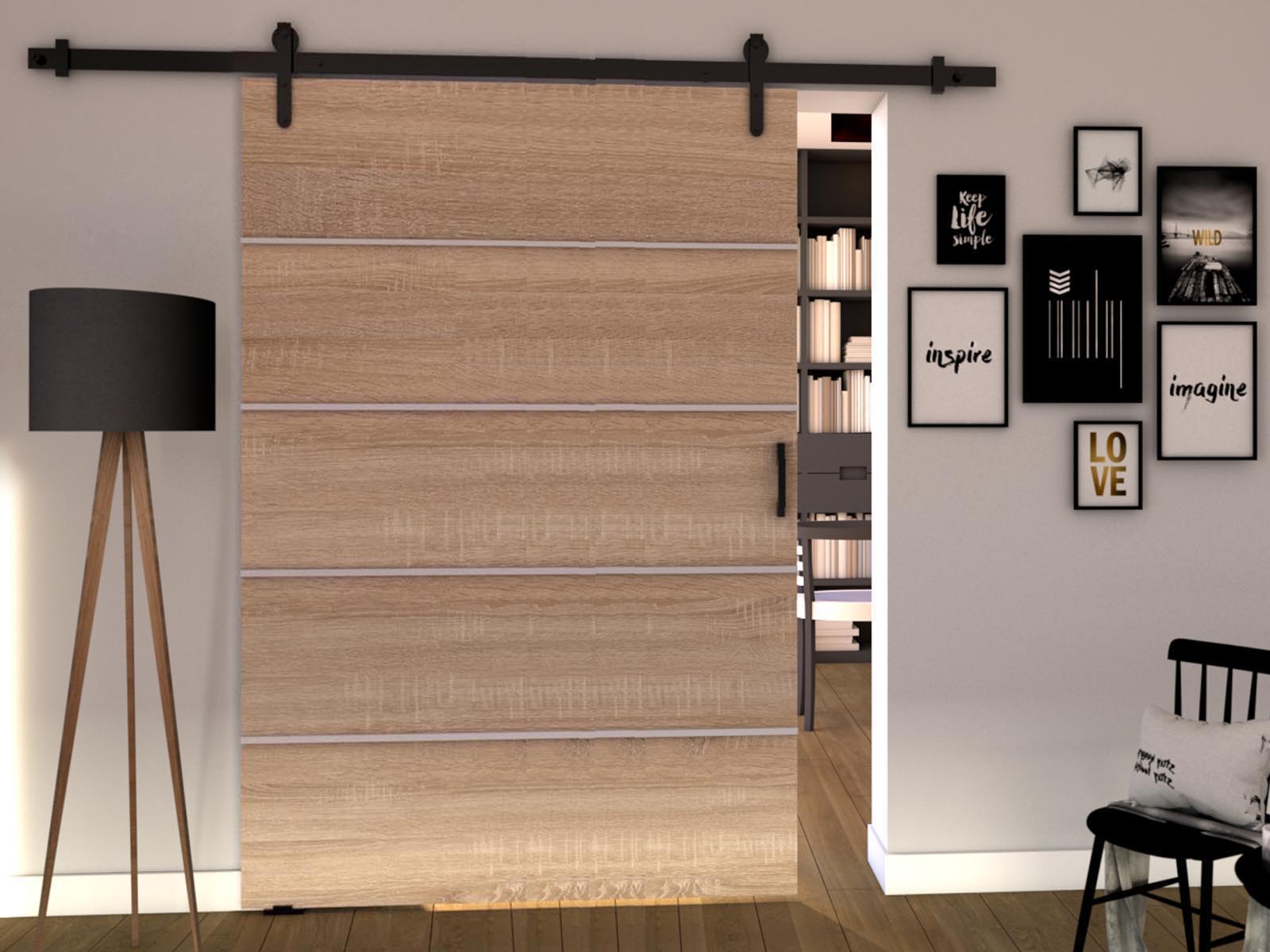 Porte coulissante LIVOURNE 106 cm sonoma