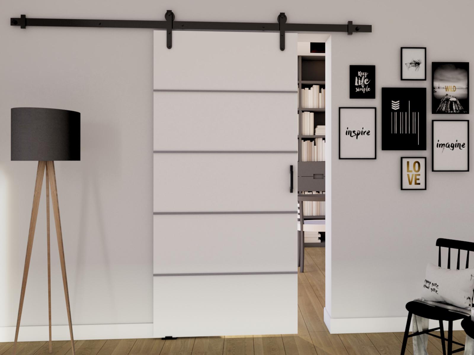 Porte coulissante LIVOURNE 76 cm blanc