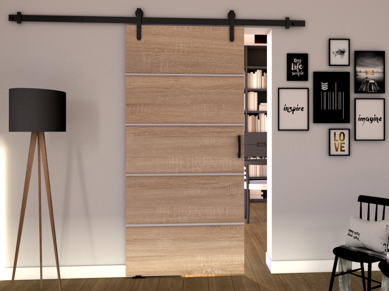 Porte coulissante LIVOURNE 76 cm sonoma