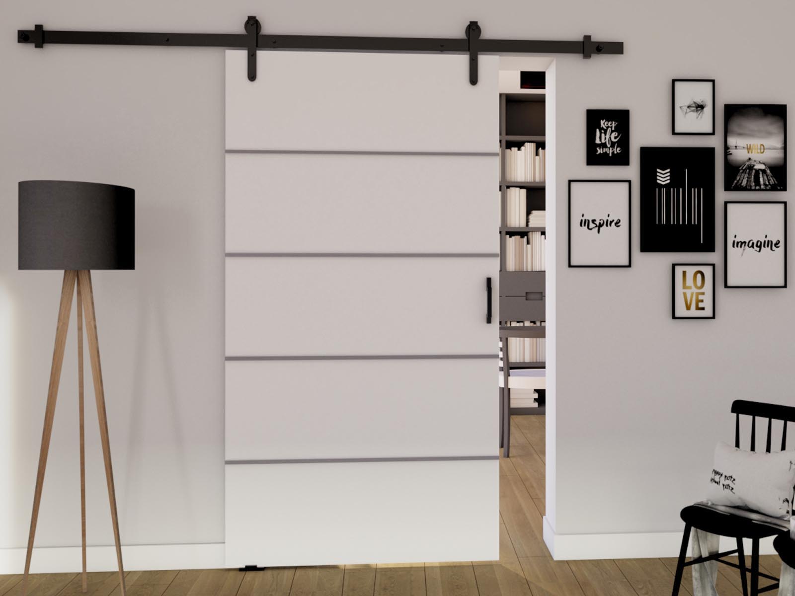 Porte coulissante LIVOURNE 86 cm blanc