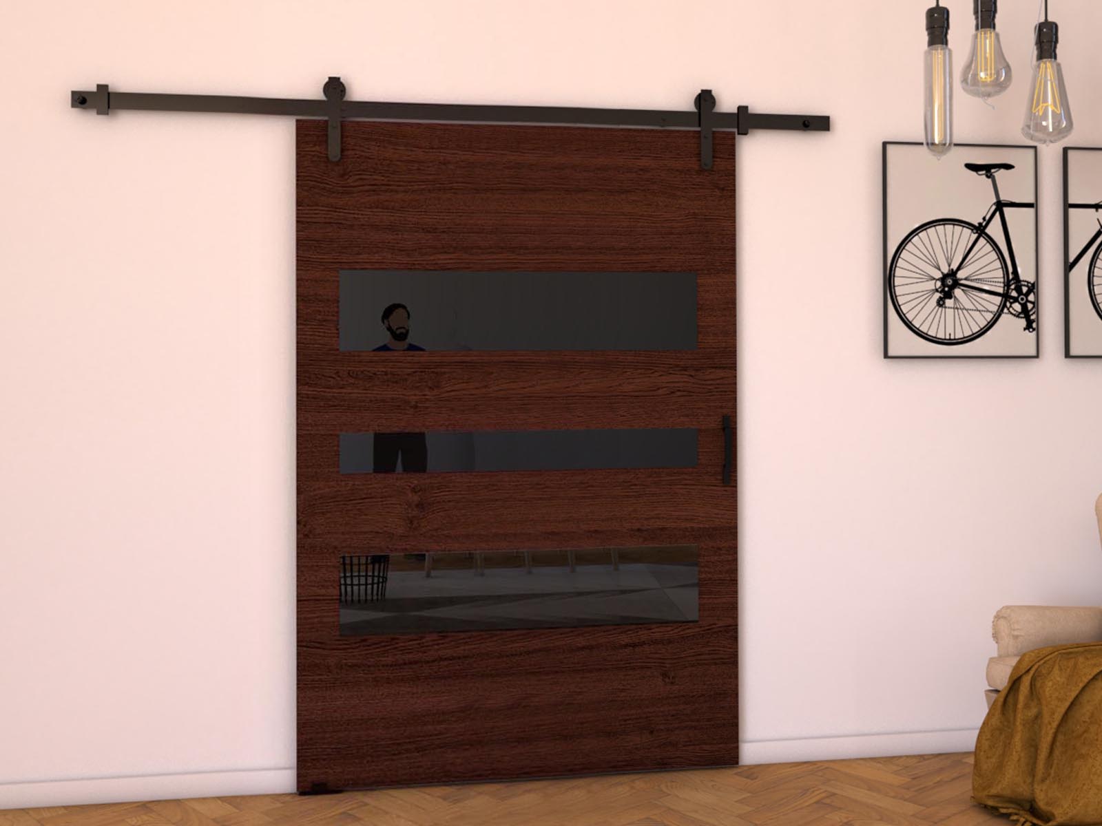 Porte coulissante LITAFO 106 cm wengué