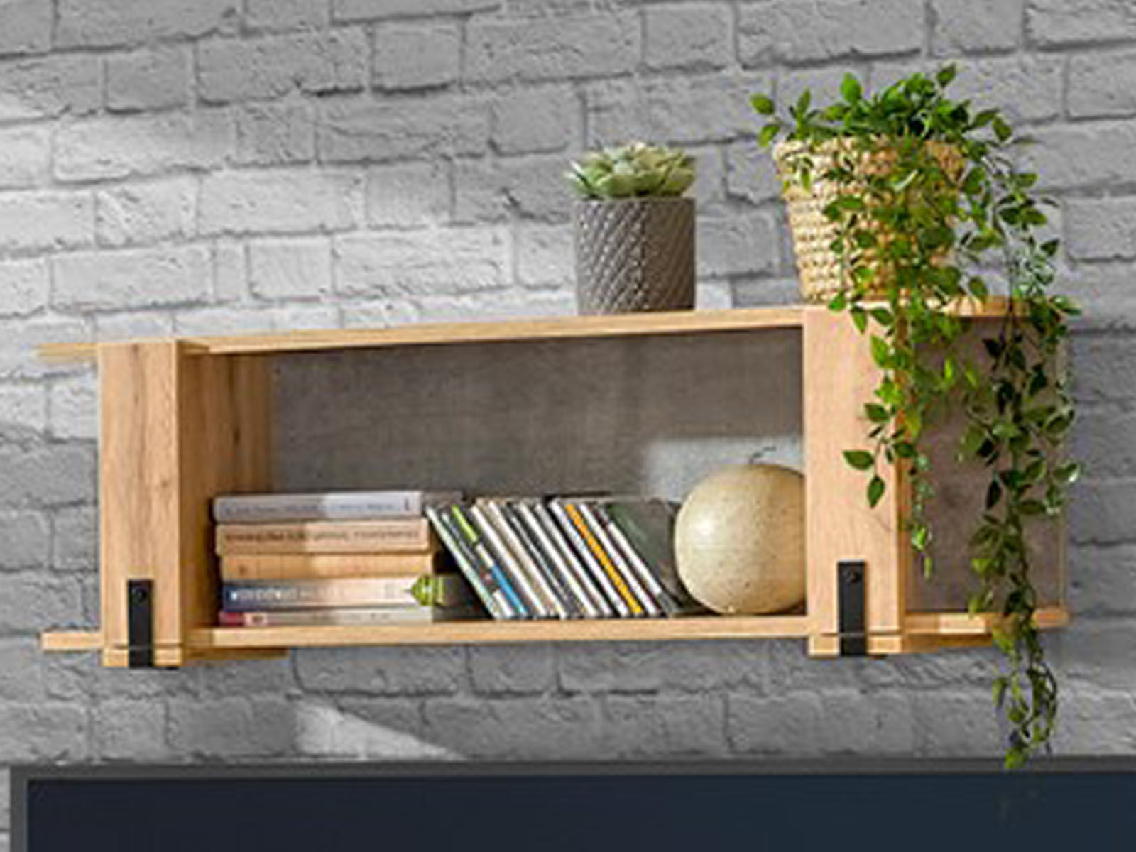 Étagère MILPO 100 chêne wotan/béton