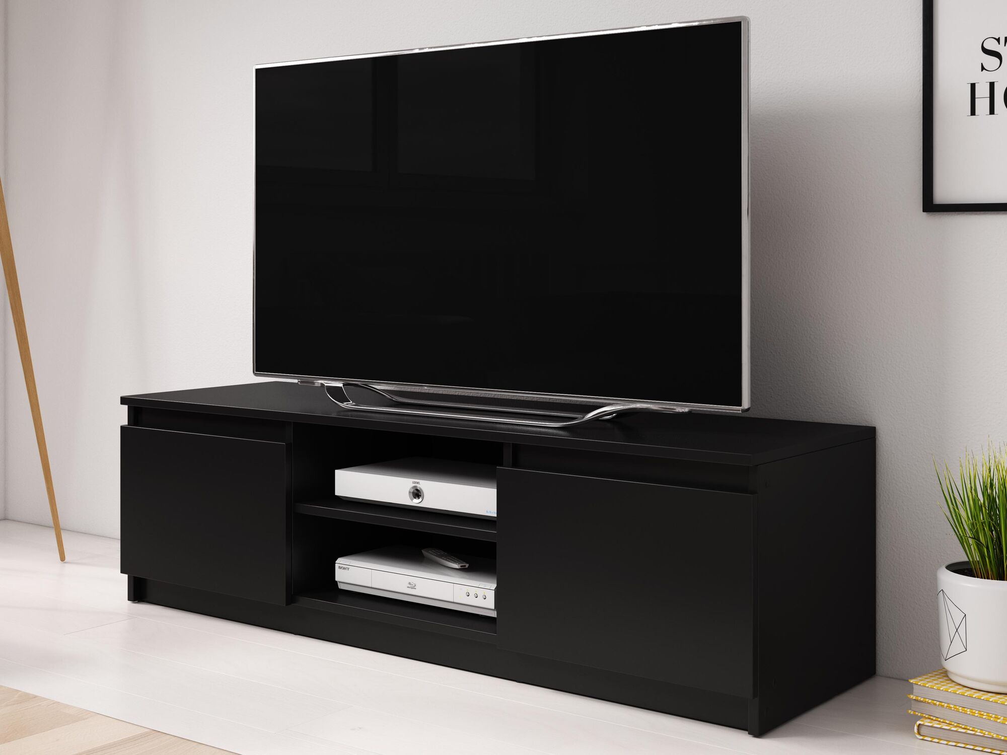 Meuble tv-hifi DELLING 2 portes noir
