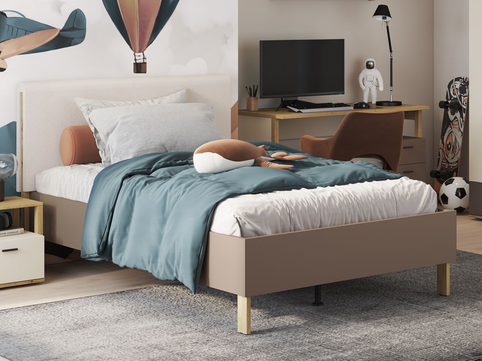 Lit LENAXO 120x200 cm cachemire