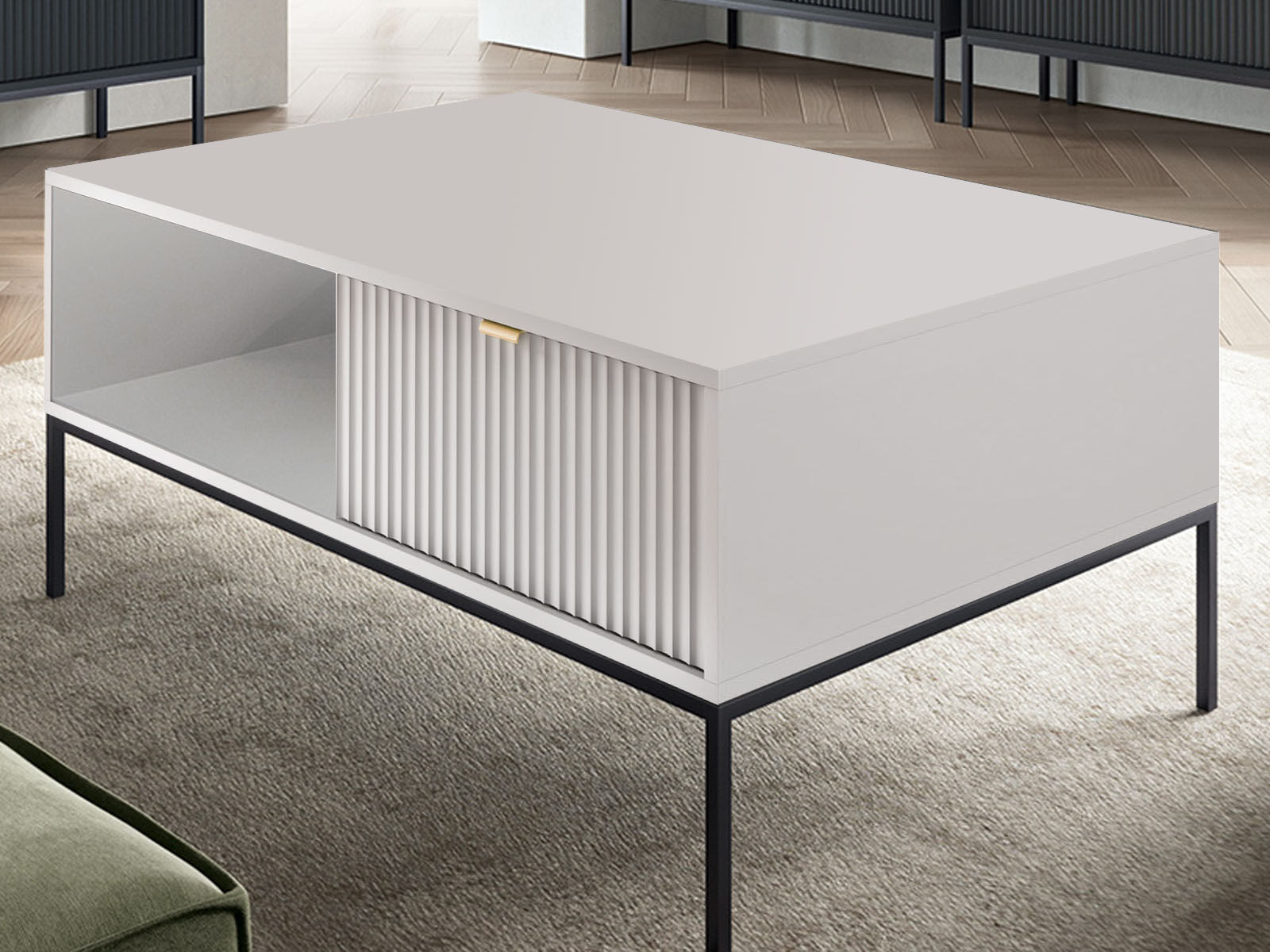 Table basse NORYA 1 tiroir gris