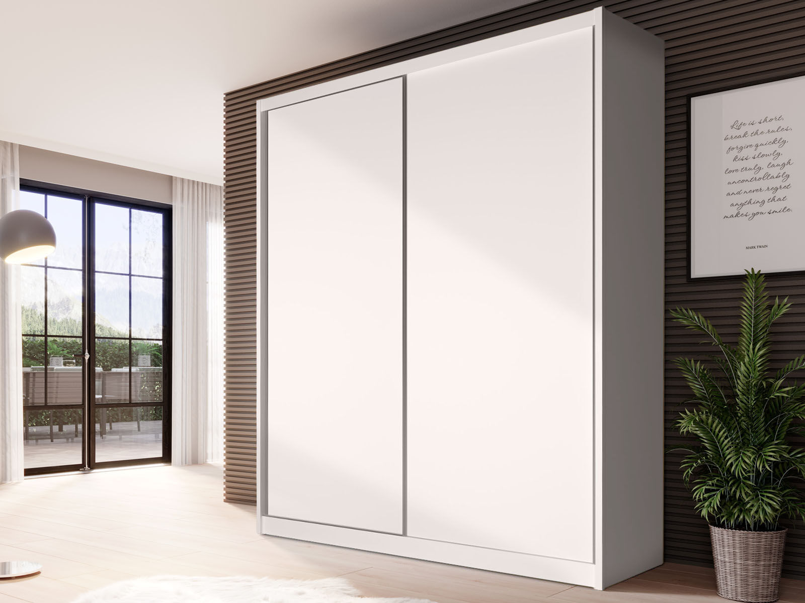 Armoire MACRO 2 portes coulissantes 180 cm blanc alpin