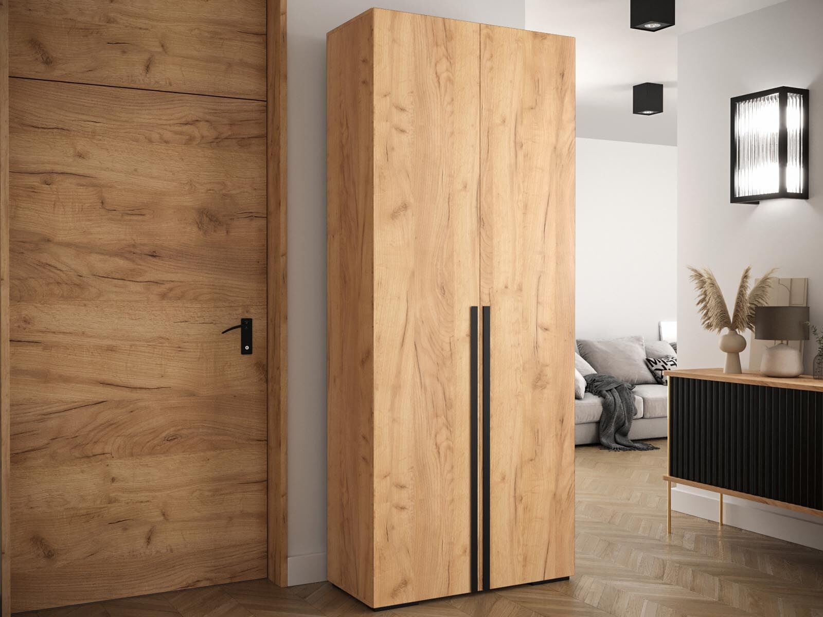 Armoire MANITA 2 portes chêne artisan