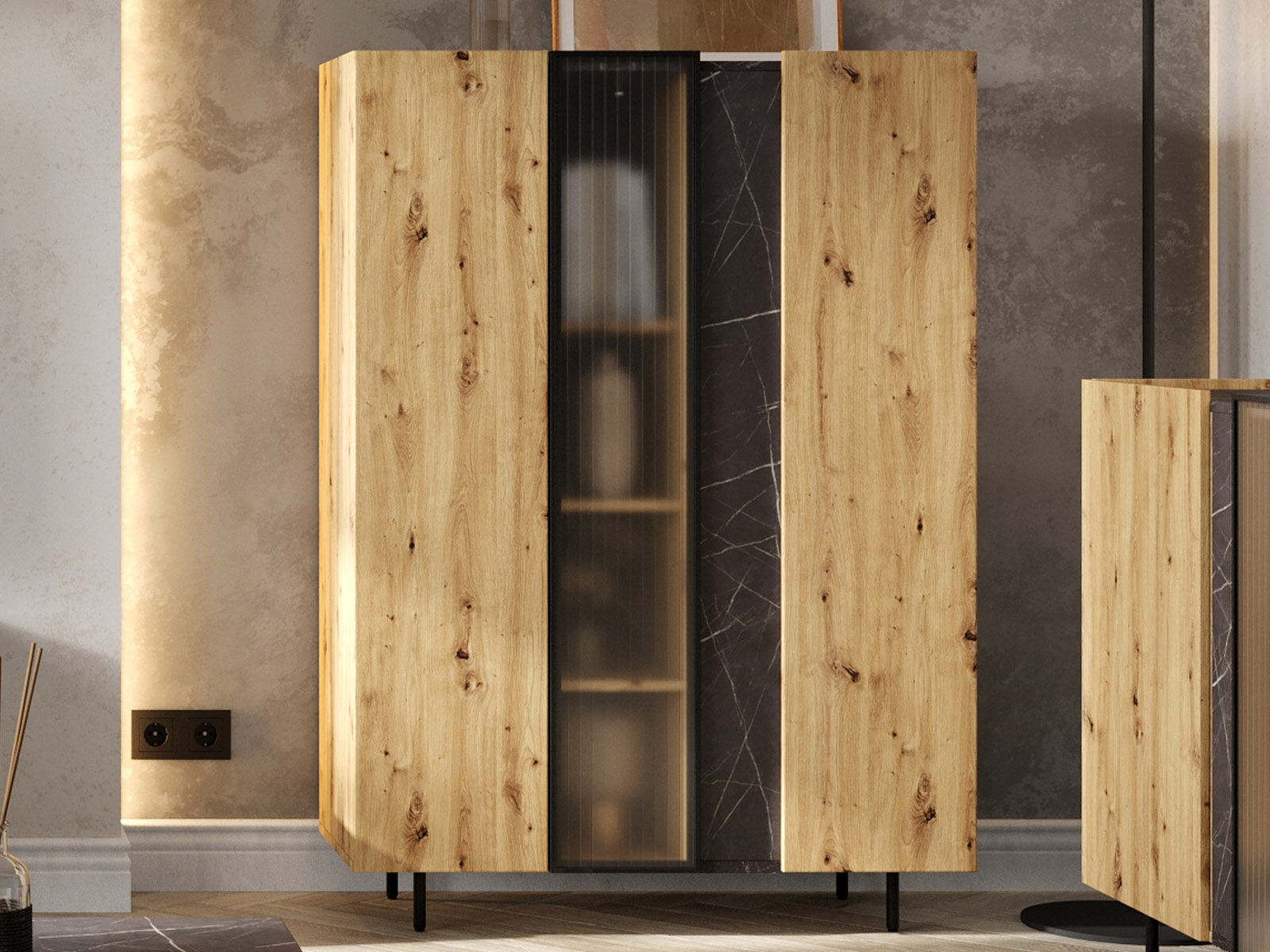 Commode MARCATO 3 portes chêne artisan