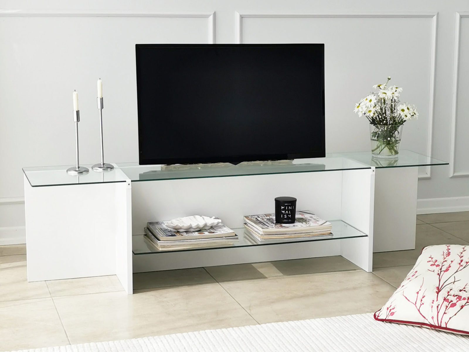 Meuble tv-hifi CAPELLA 158 cm blanc