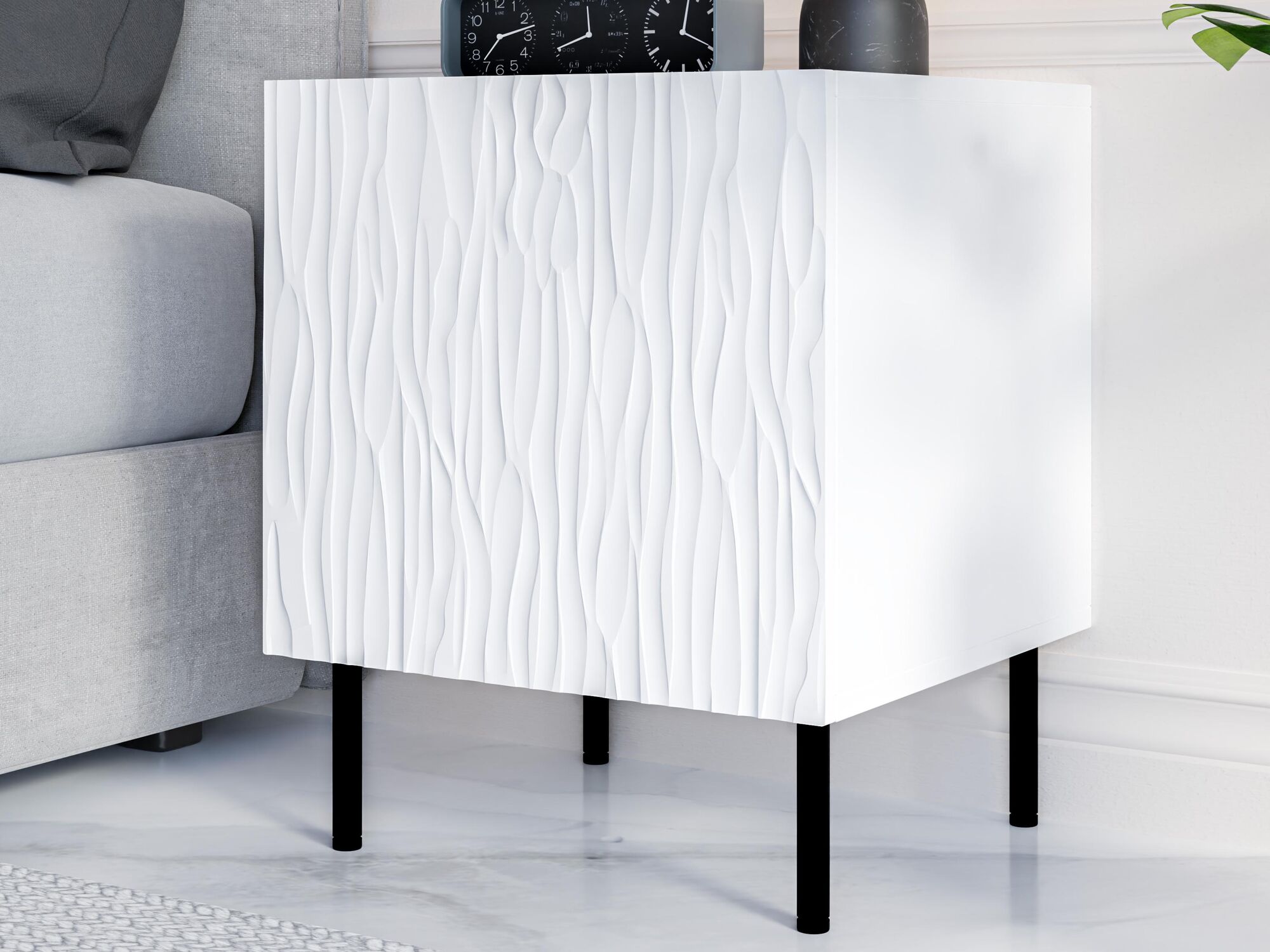 Lot de 2 chevets JUNATO 1 portes blanc