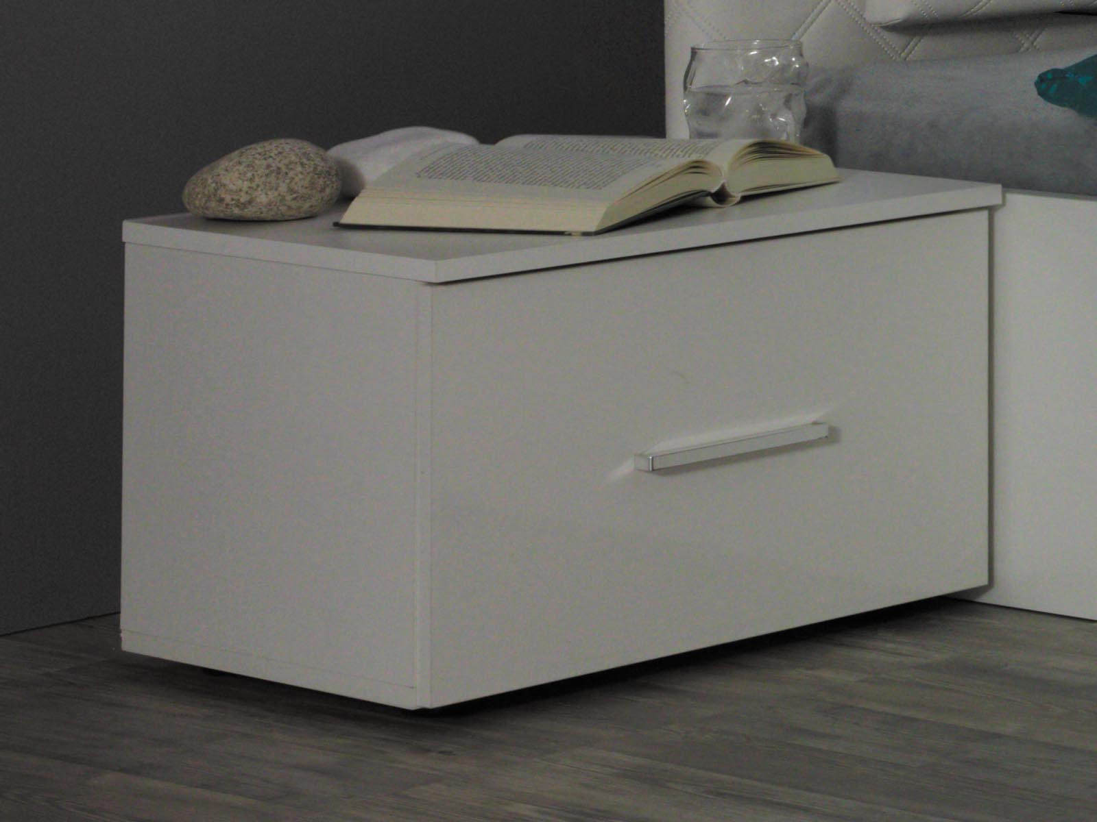 Lot de 2 tables de chevet PANAMA 1 tiroir blanc