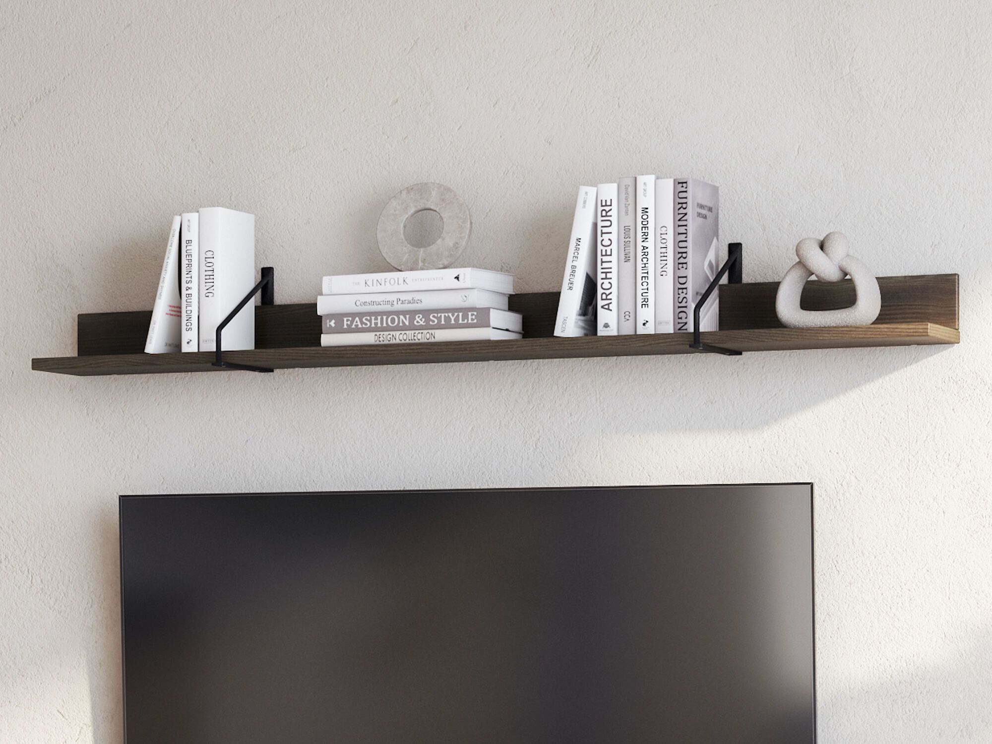 Étagère PELOSA 155 cm frêne portland/noir