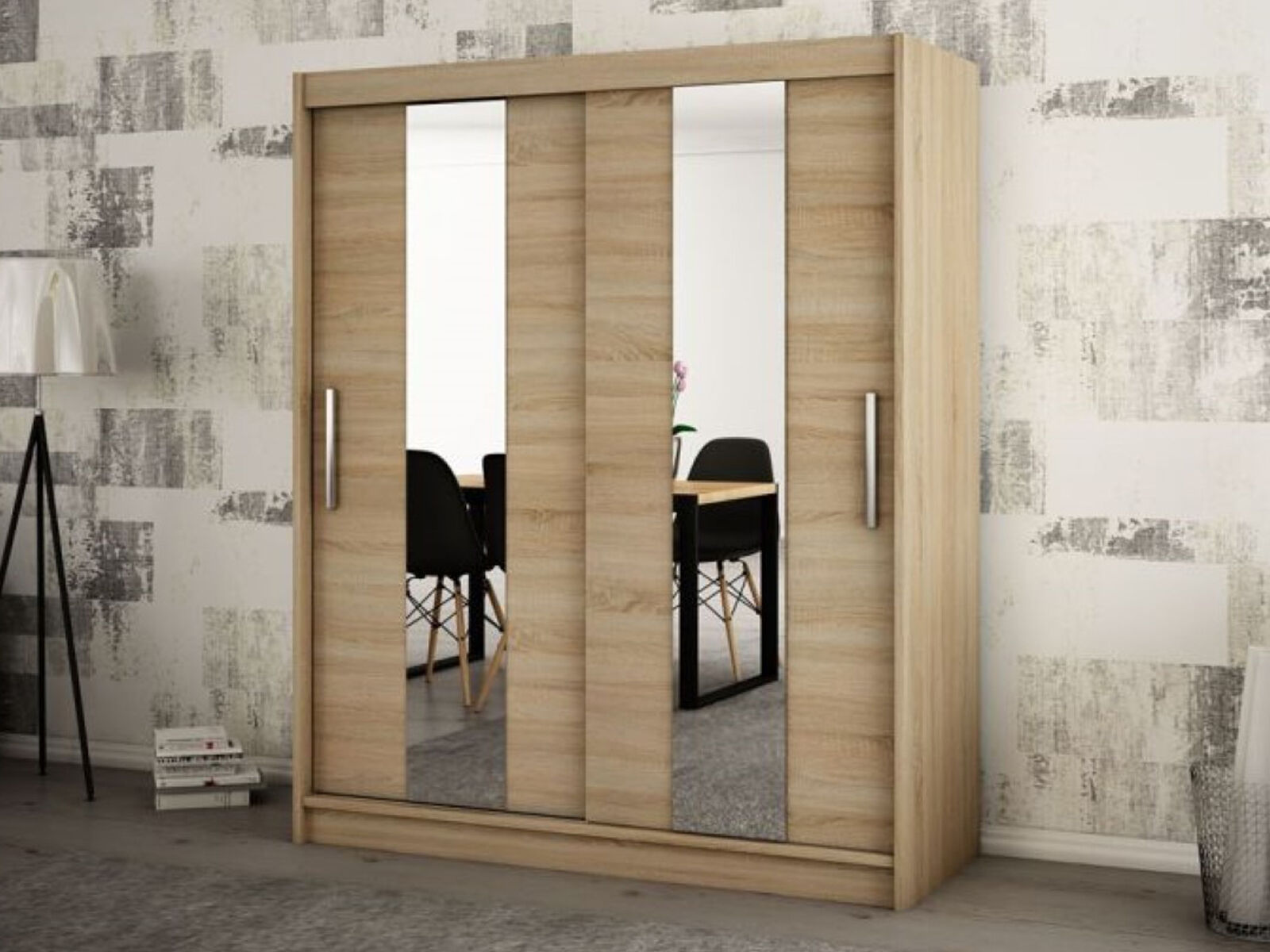 Armoire POLETTE 2 portes coulissantes 200 cm sonoma