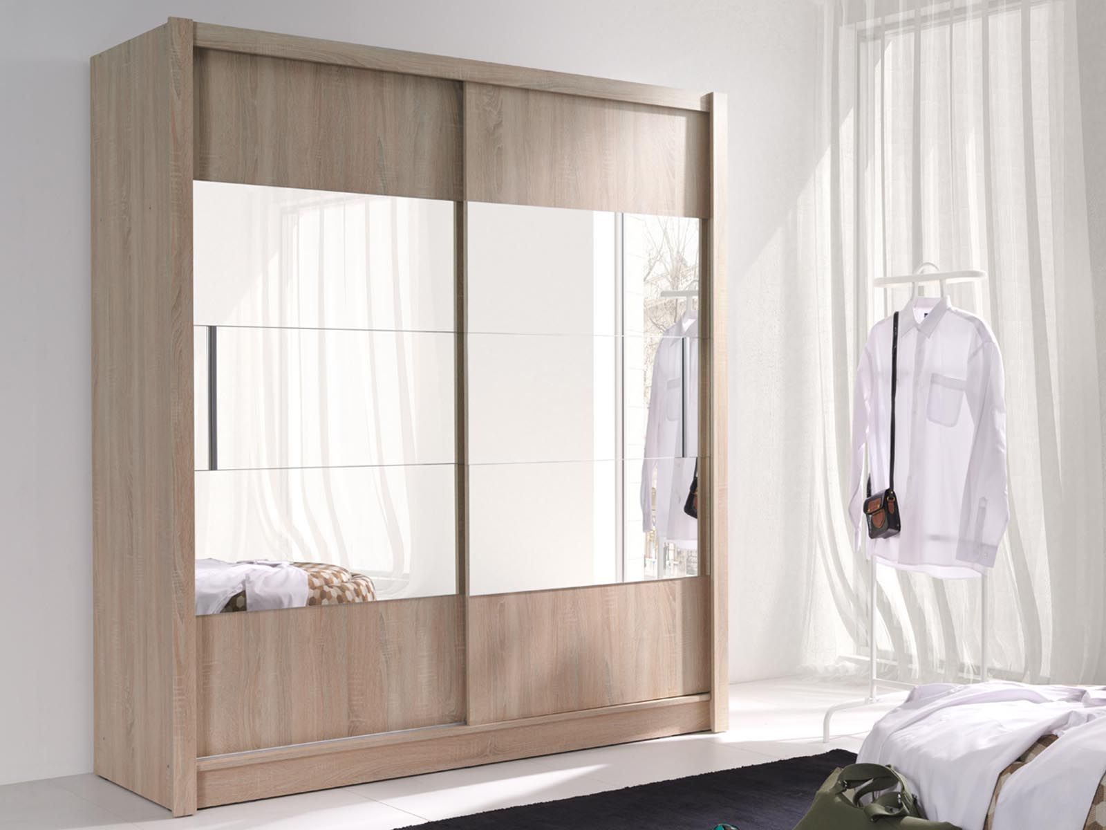 Armoire ROMANA 2 portes coulissants chêne wotan