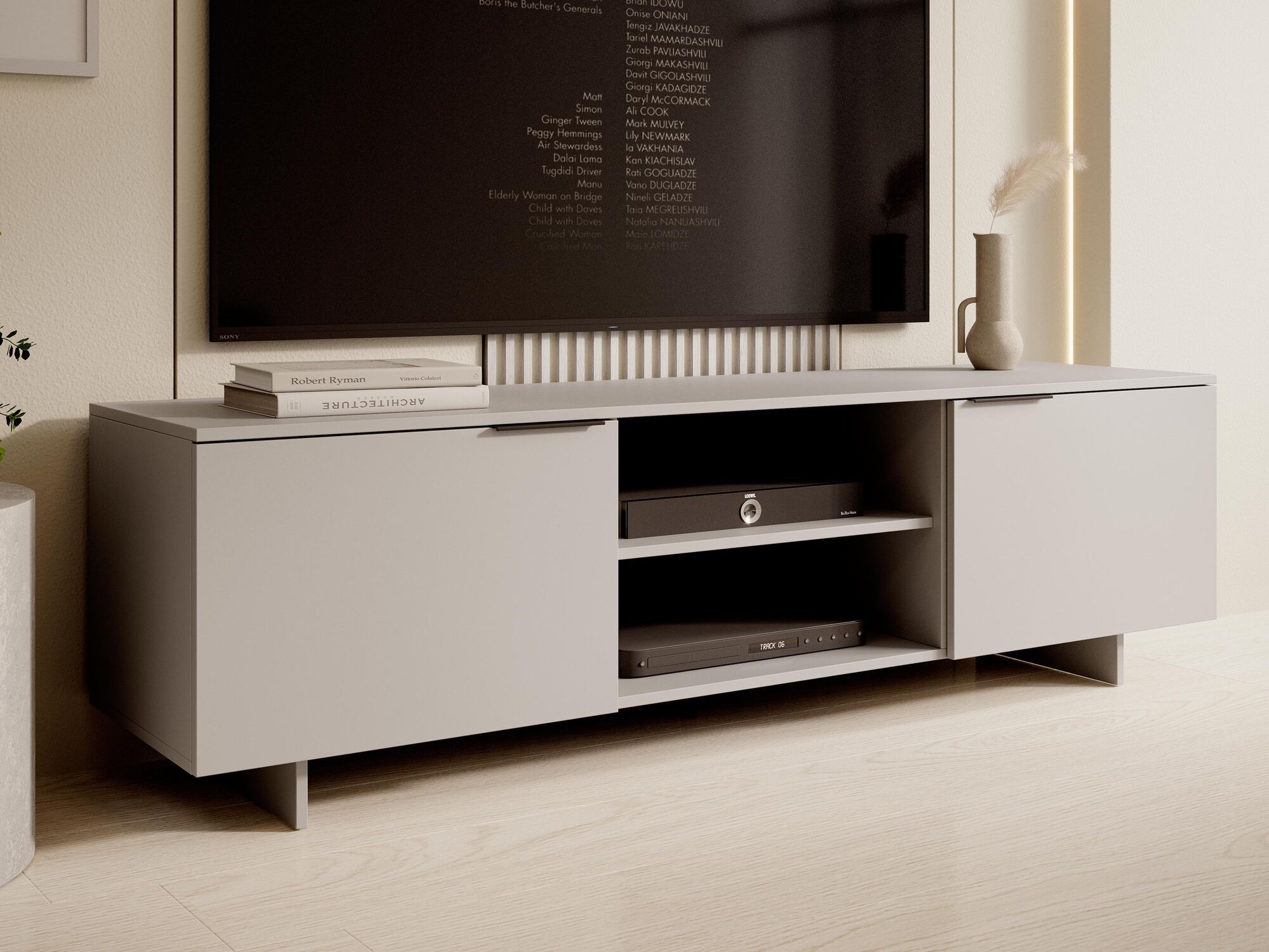 Meuble tv-hifi CALLISTO 2 portes cachemire
