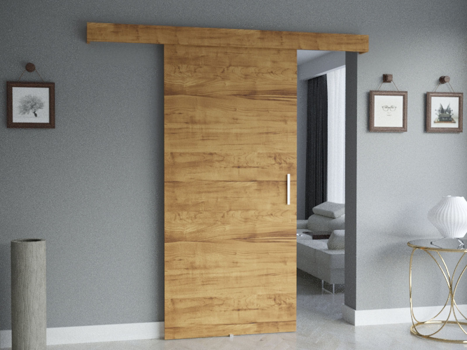 Porte coulissante SALA chêne artisan