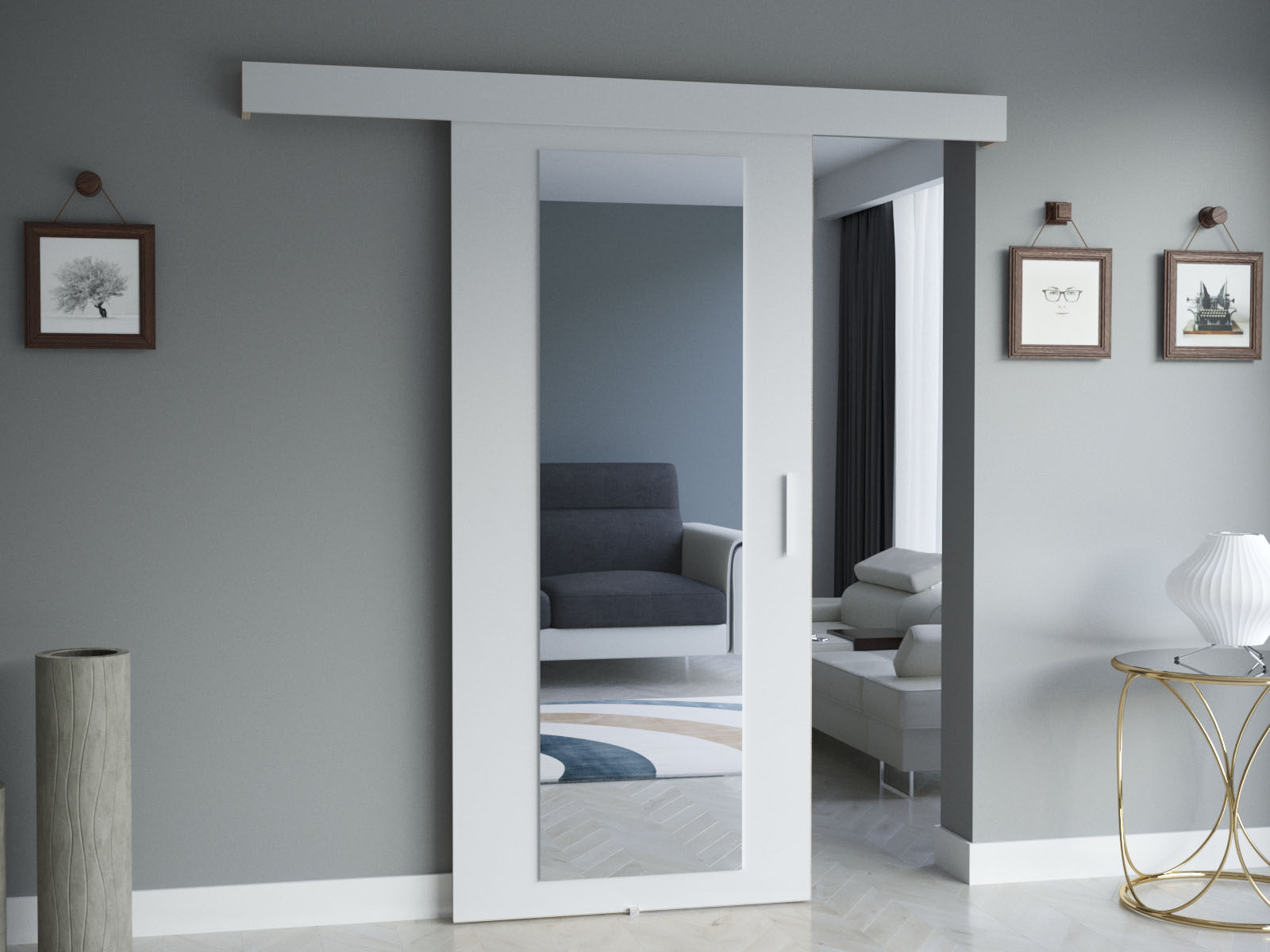 Porte coulissante SUZY blanc